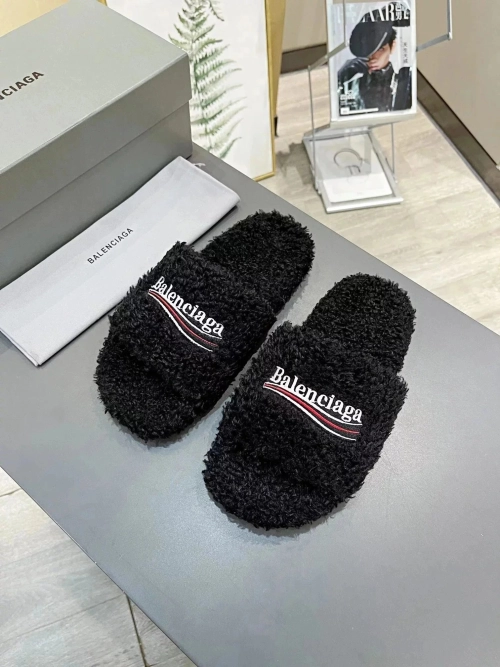 Balenciaga Furry Slide Coke Label Black review 