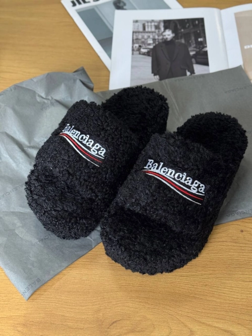 Balenciaga Furry Slide Coke Label Black review 