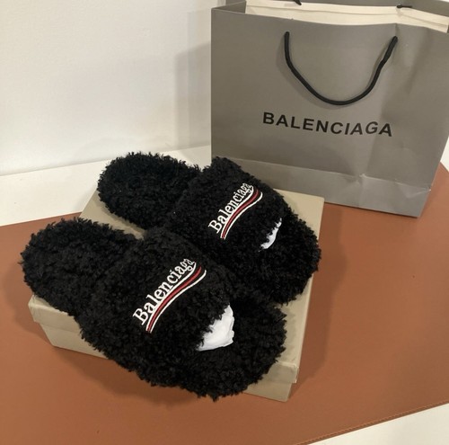Balenciaga Furry Slide Coke Label Black review Nicholas
