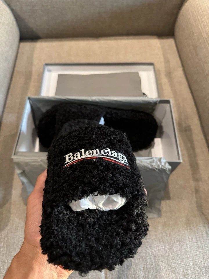 Balenciaga Furry Slide Coke Label Black review Oscar 02