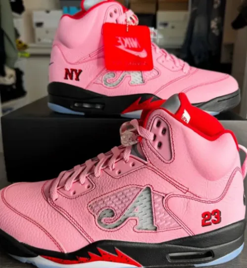 Top Version Air Jordan 5 Retro x Awake NY Arctic Pink DV4982-600 review 