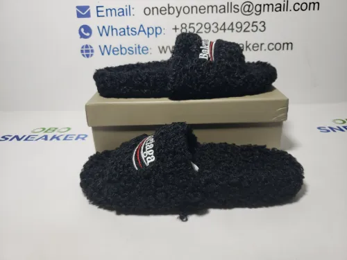 Balenciaga Furry Slide Coke Label Black review 