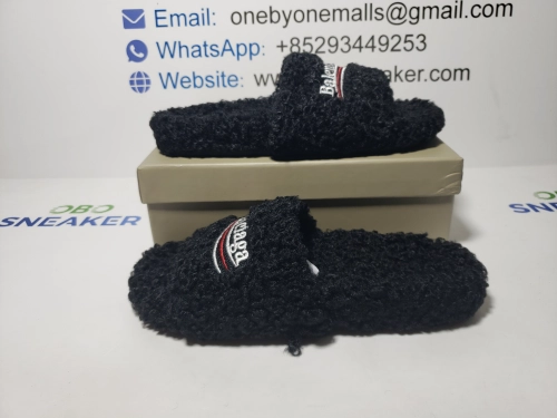 Balenciaga Furry Slide Coke Label Black review 