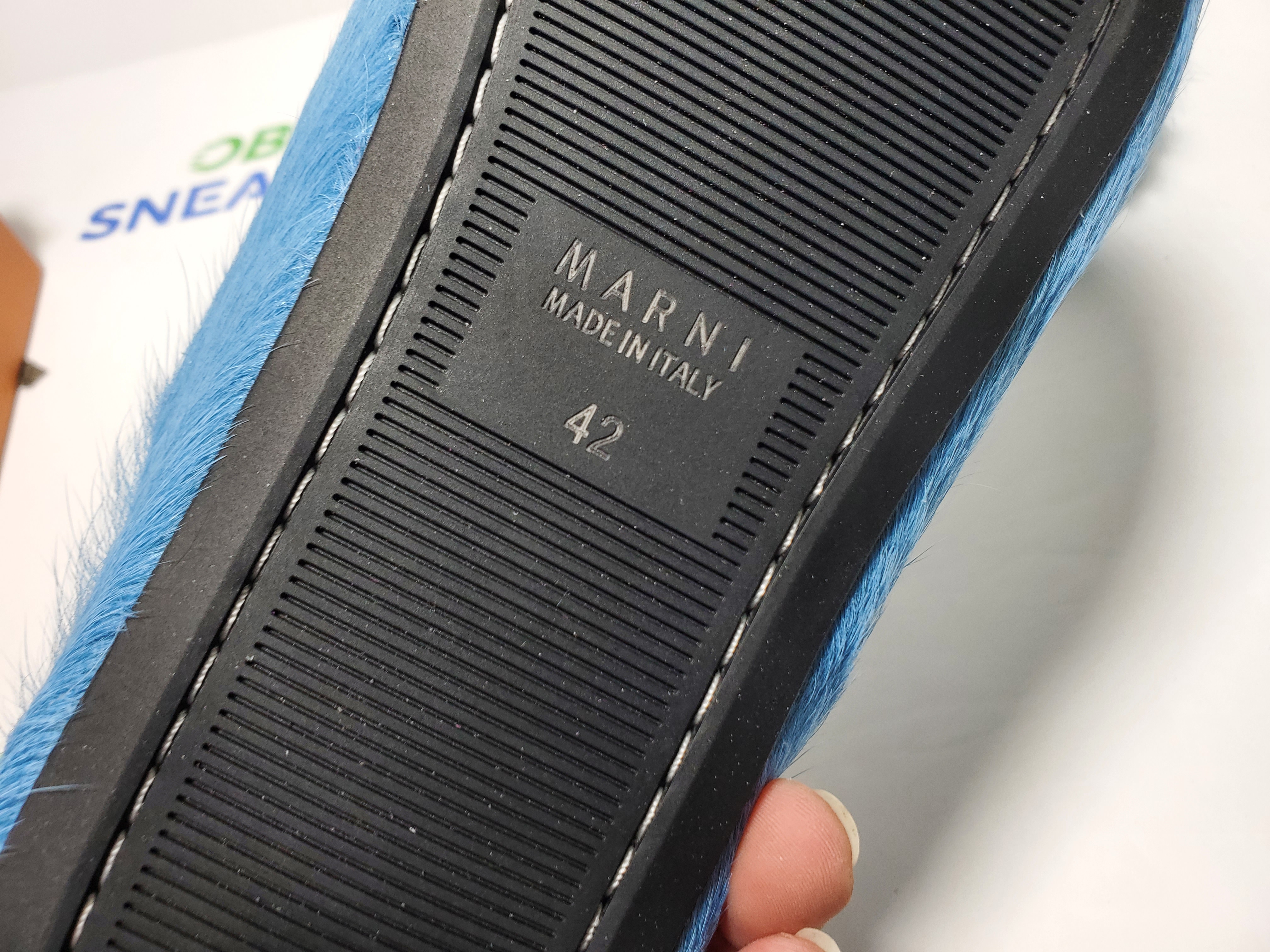 Marni Long-Hair Calfskin Fussbett Sabot Blue SBMR000600P412200B50 review Obosneaker 01