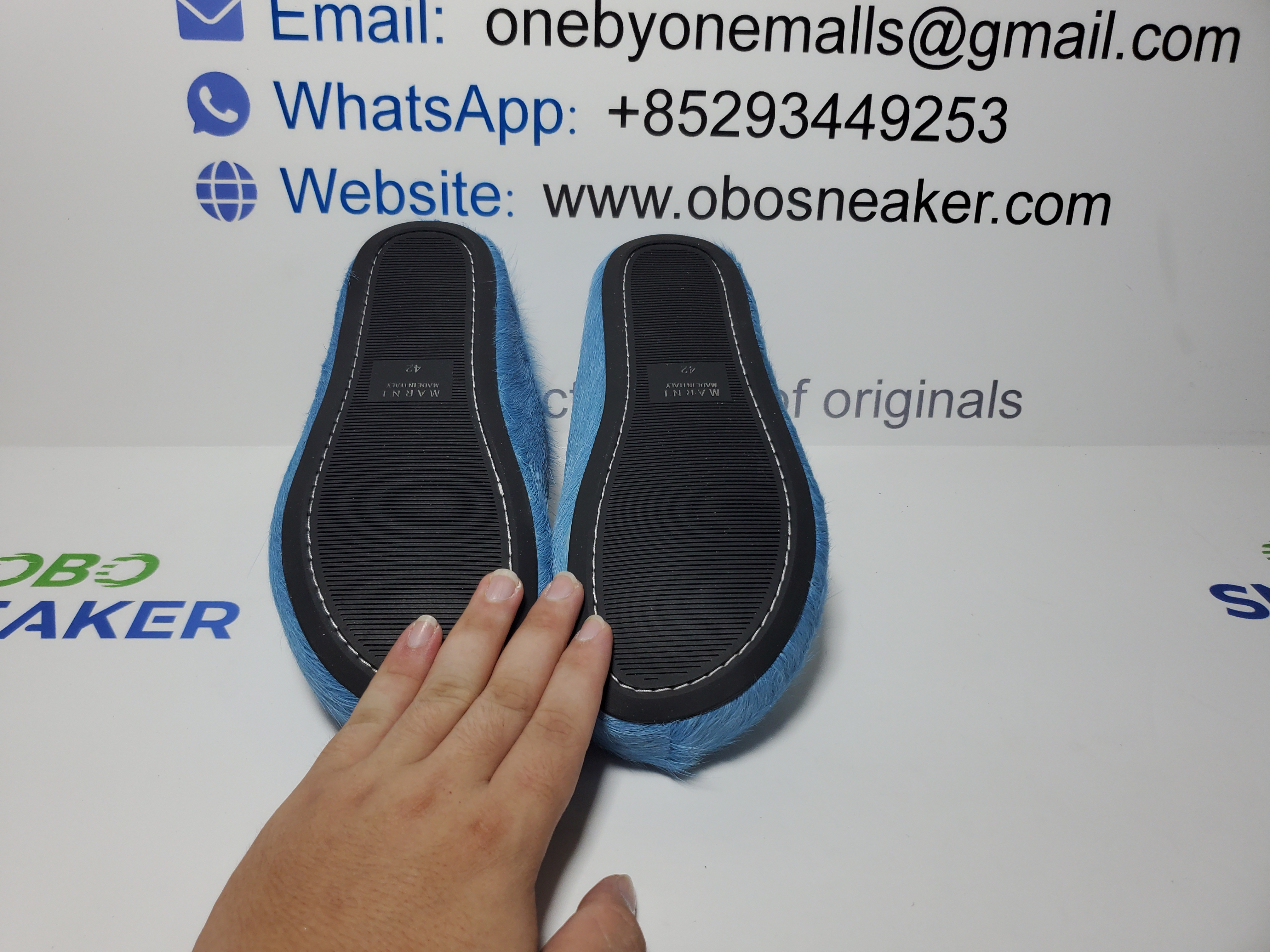 Marni Long-Hair Calfskin Fussbett Sabot Blue SBMR000600P412200B50 review Obosneaker 03