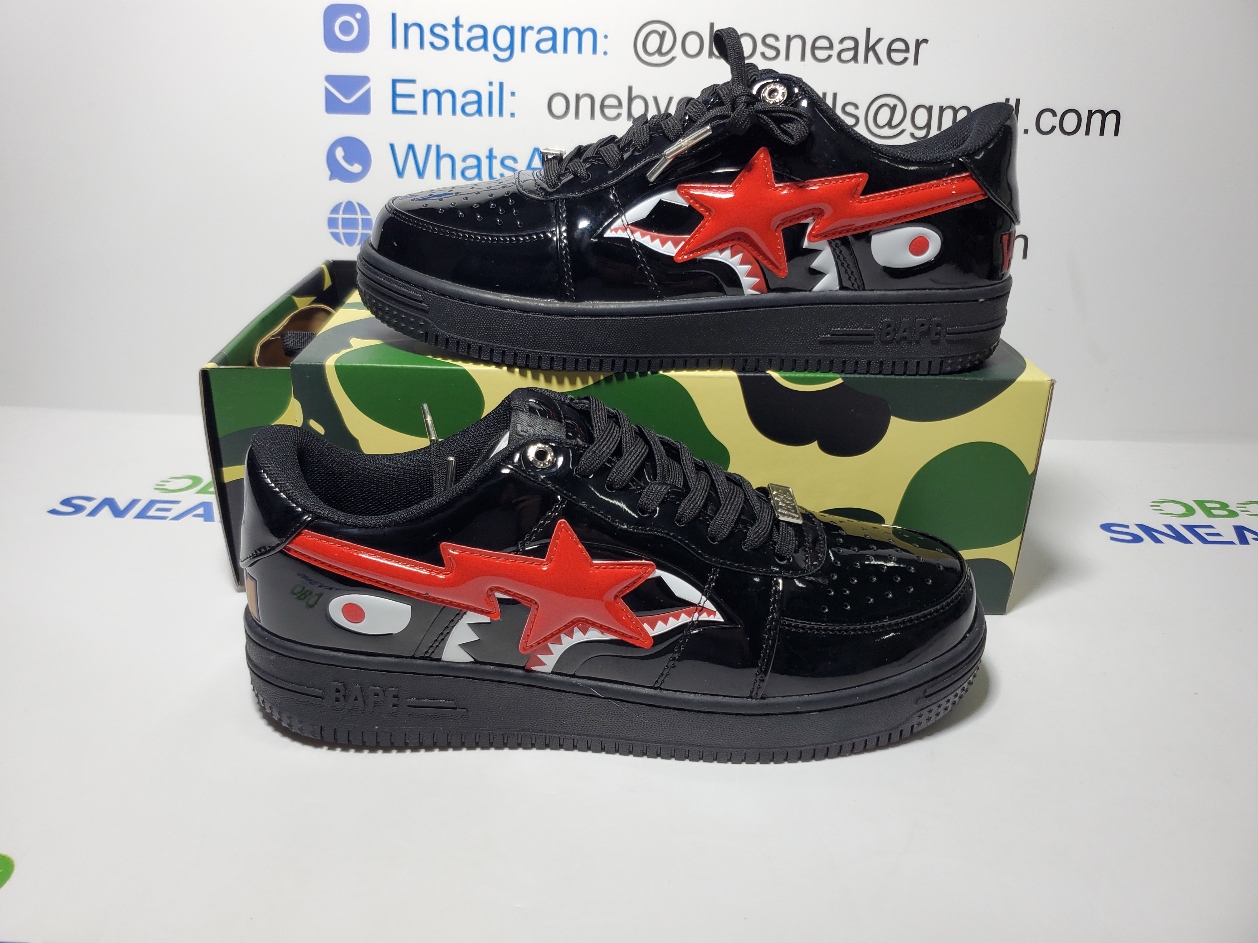 A Bathing Ape Bape Sta Low Black Shark 1H30 191 012 review Obosneaker 05