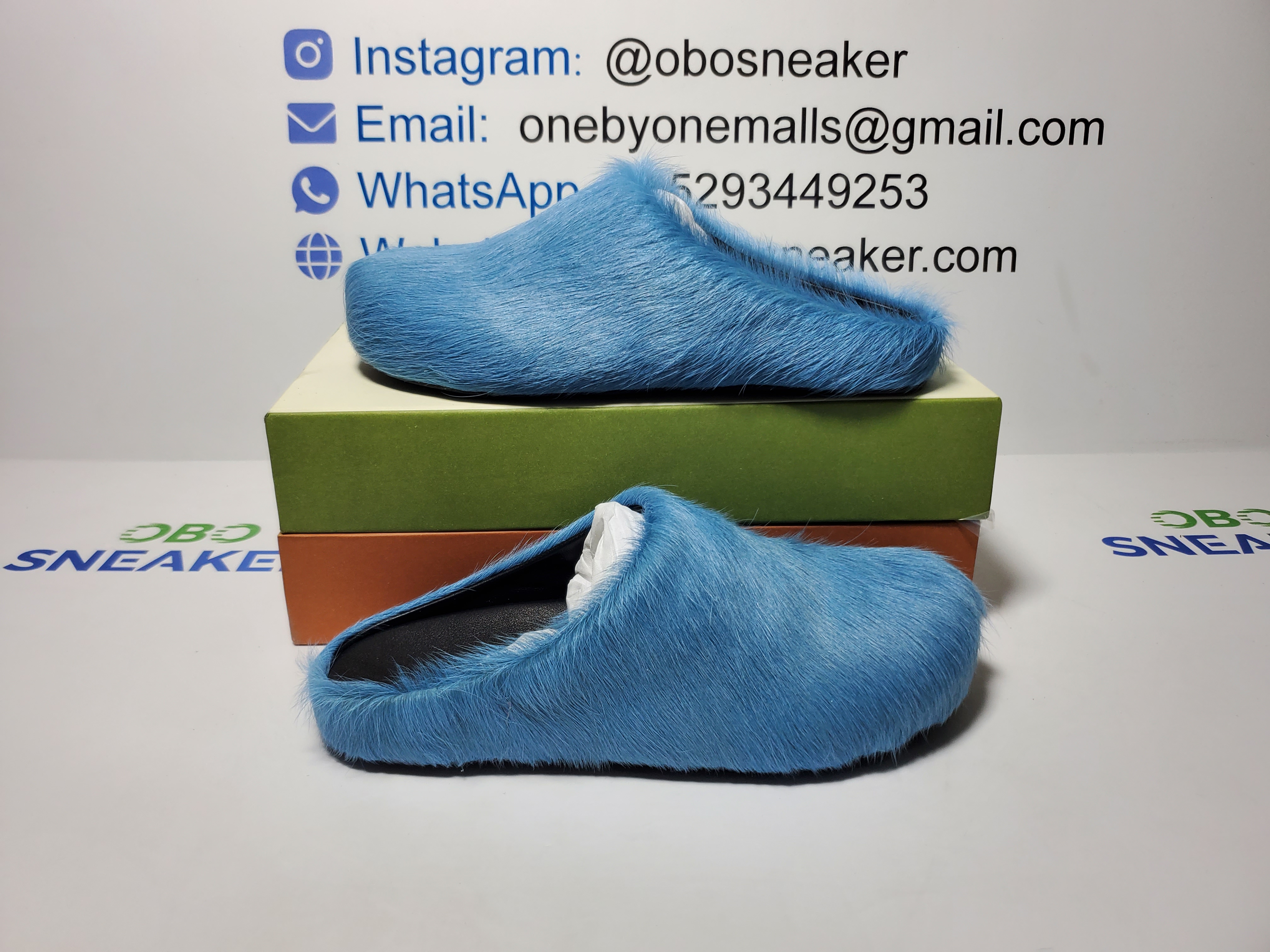 Marni Long-Hair Calfskin Fussbett Sabot Blue SBMR000600P412200B50 review Obosneaker 04