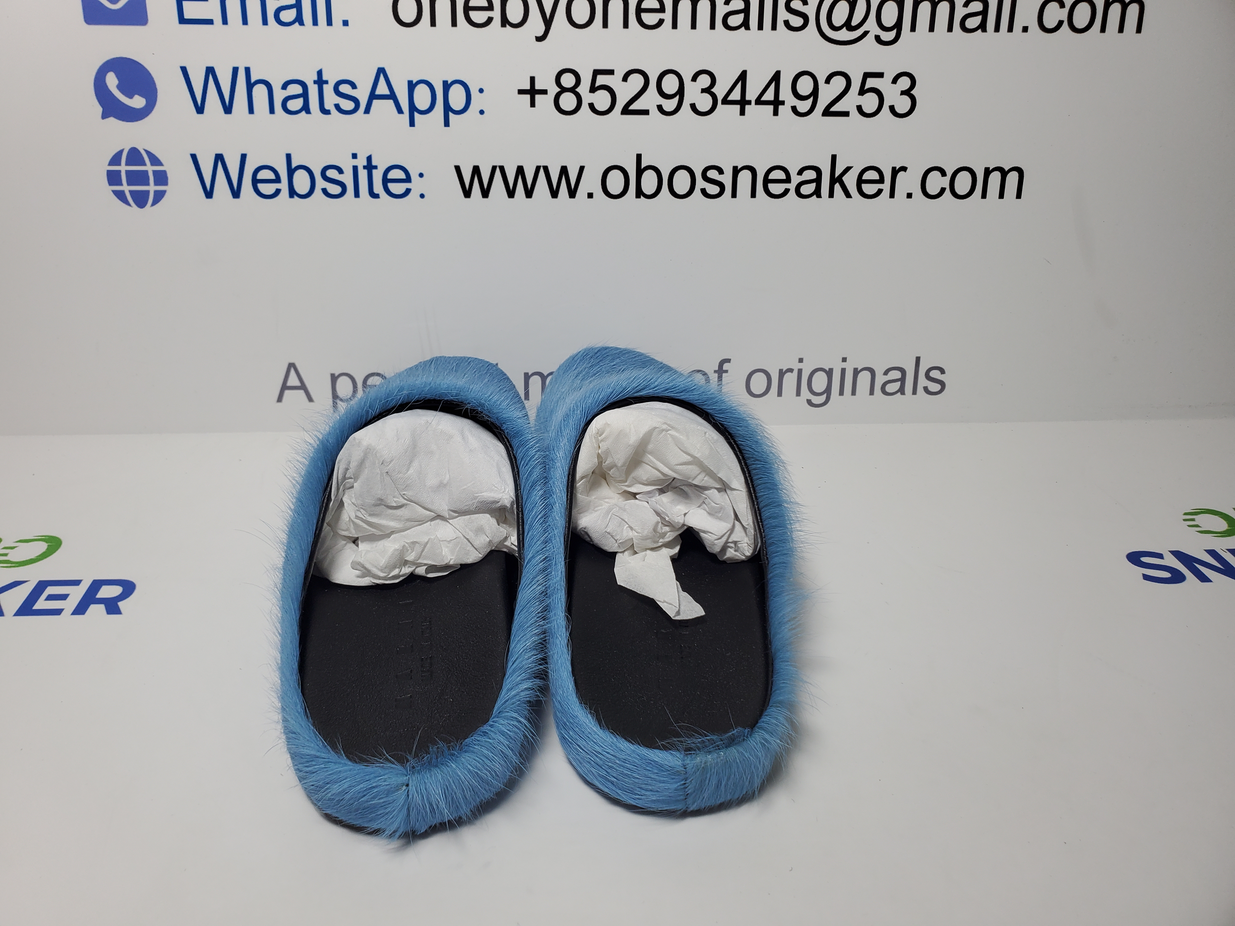 Marni Long-Hair Calfskin Fussbett Sabot Blue SBMR000600P412200B50 review Obosneaker 00