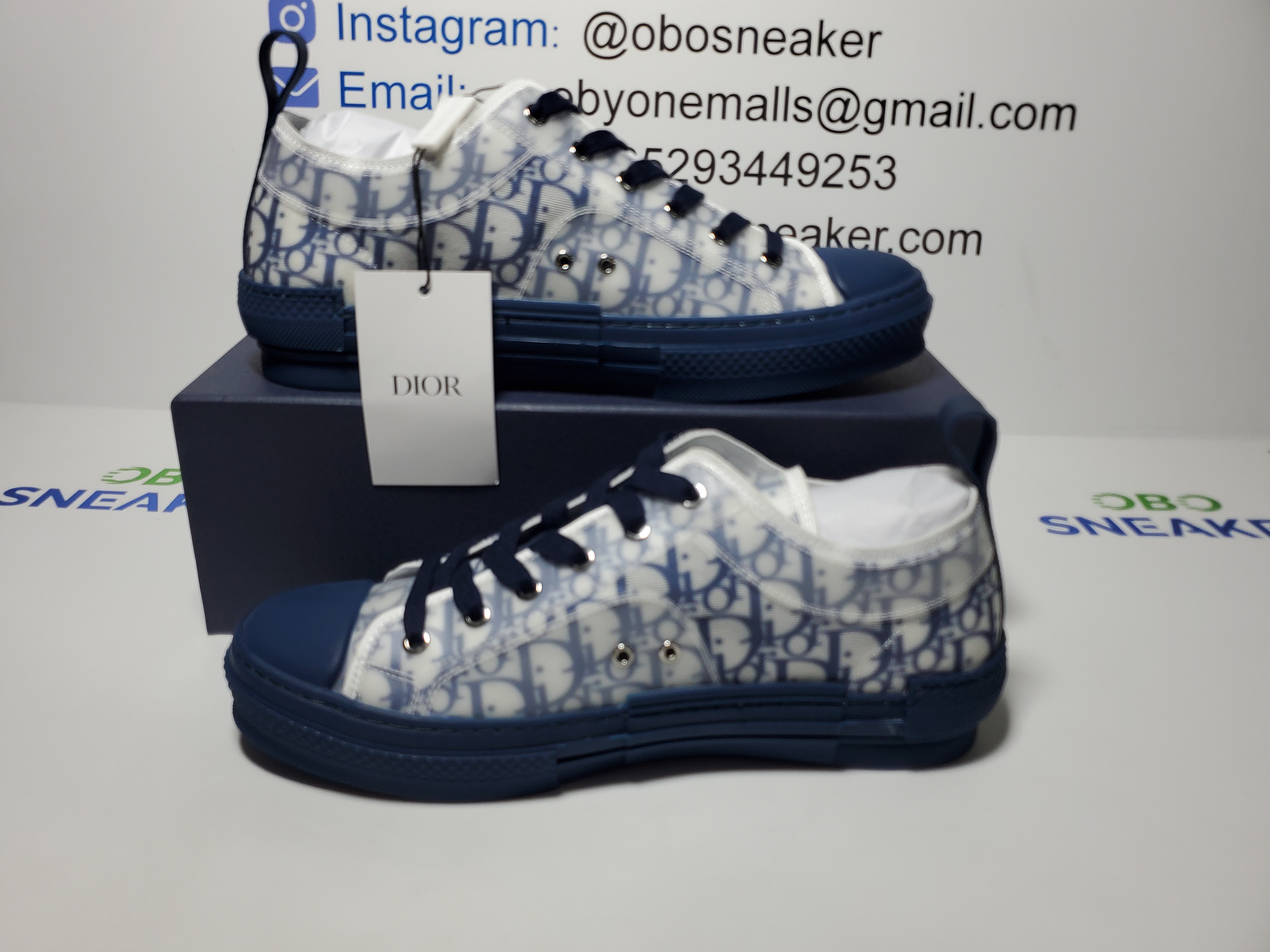  Dior B23 HT Oblique Transparency LOW  White Blue T00962H565 review Obosneaker 00