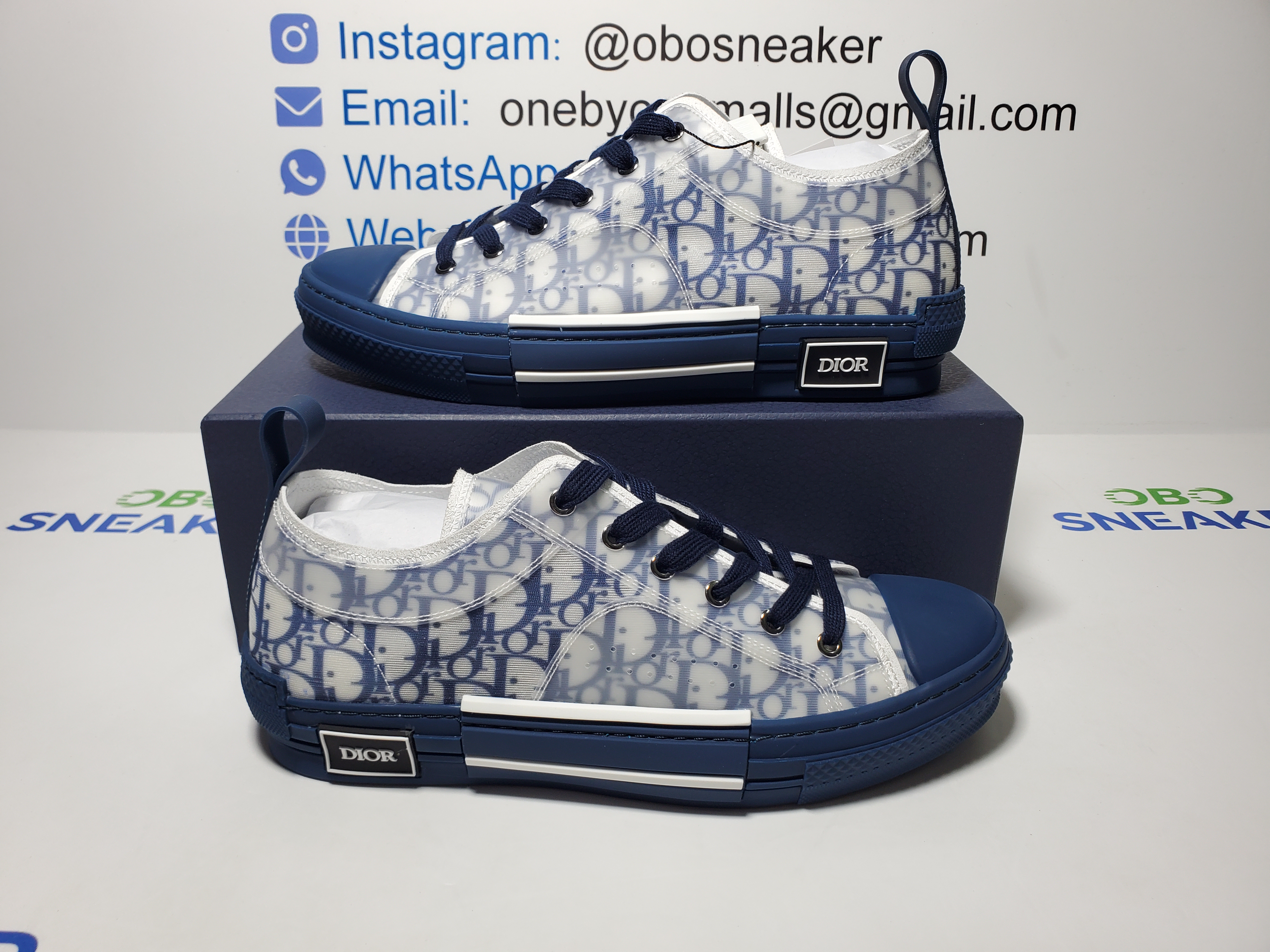 Dior B23 HT Oblique Transparency LOW  White Blue T00962H565 review Obosneaker 01