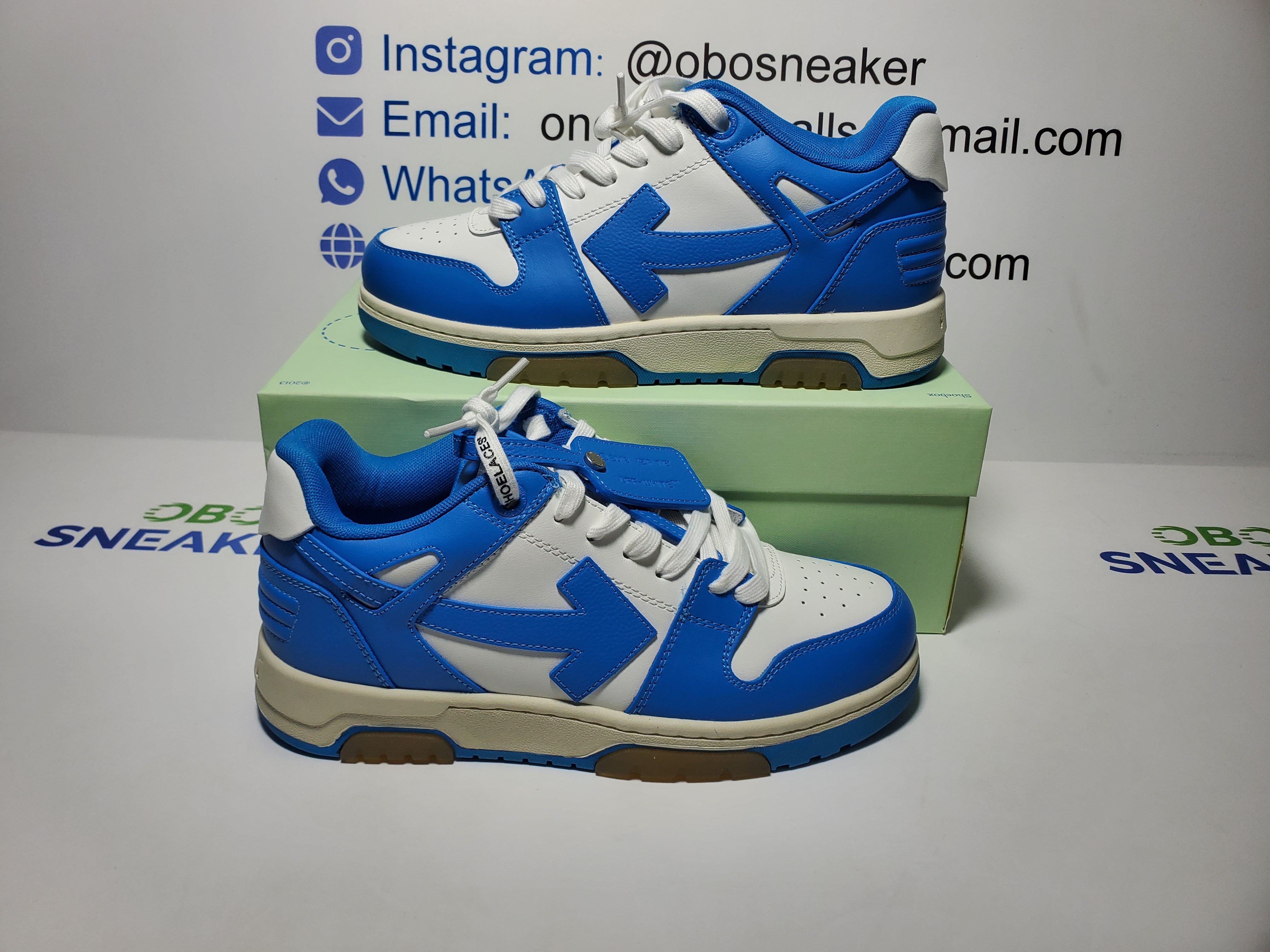 OFF-WHITE Out Of Office OOO Low Tops White Blue (FW22) OMIA189F22LEA0014501 review Obosneaker 04