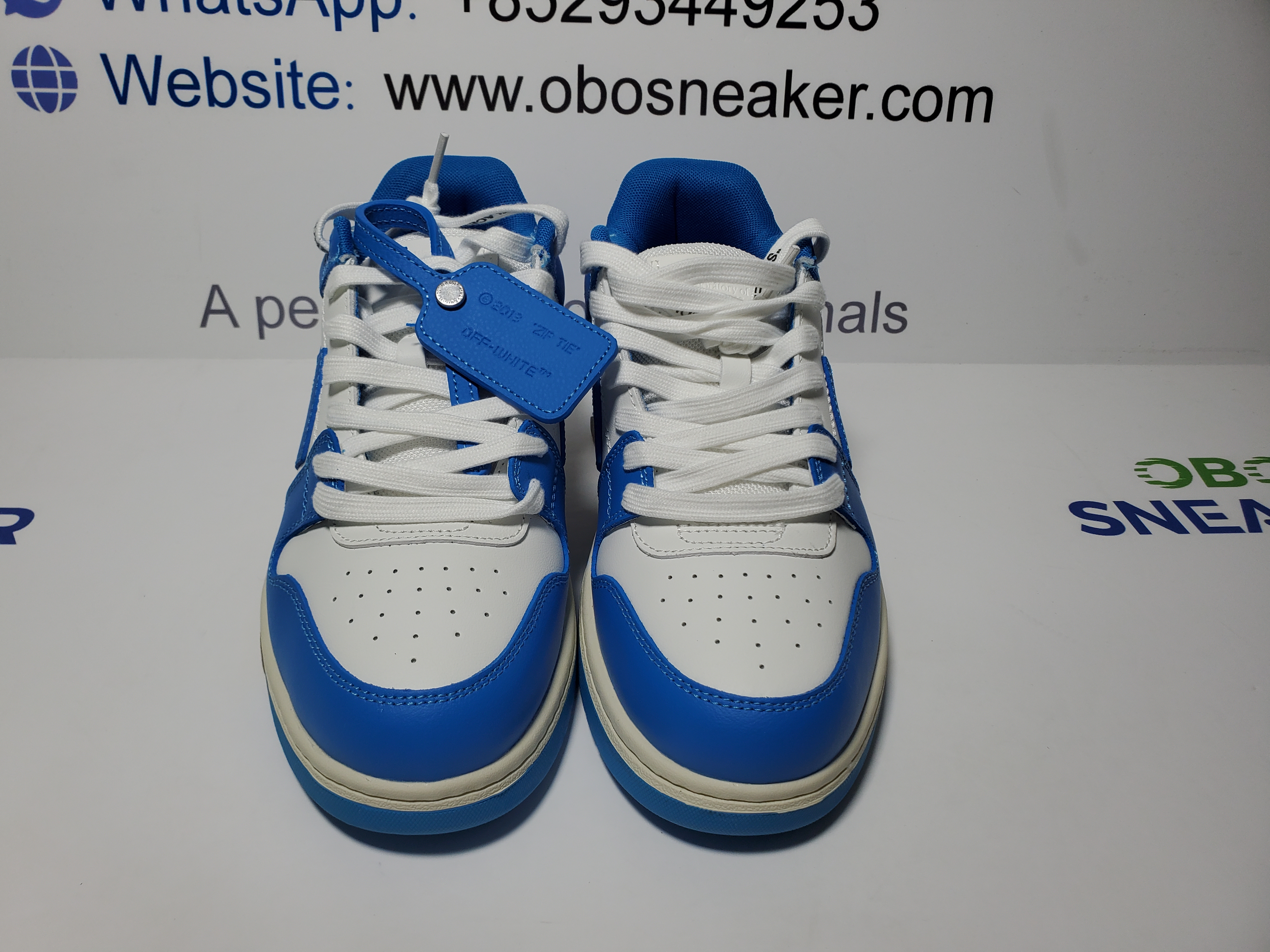 OFF-WHITE Out Of Office OOO Low Tops White Blue (FW22) OMIA189F22LEA0014501 review Obosneaker 02