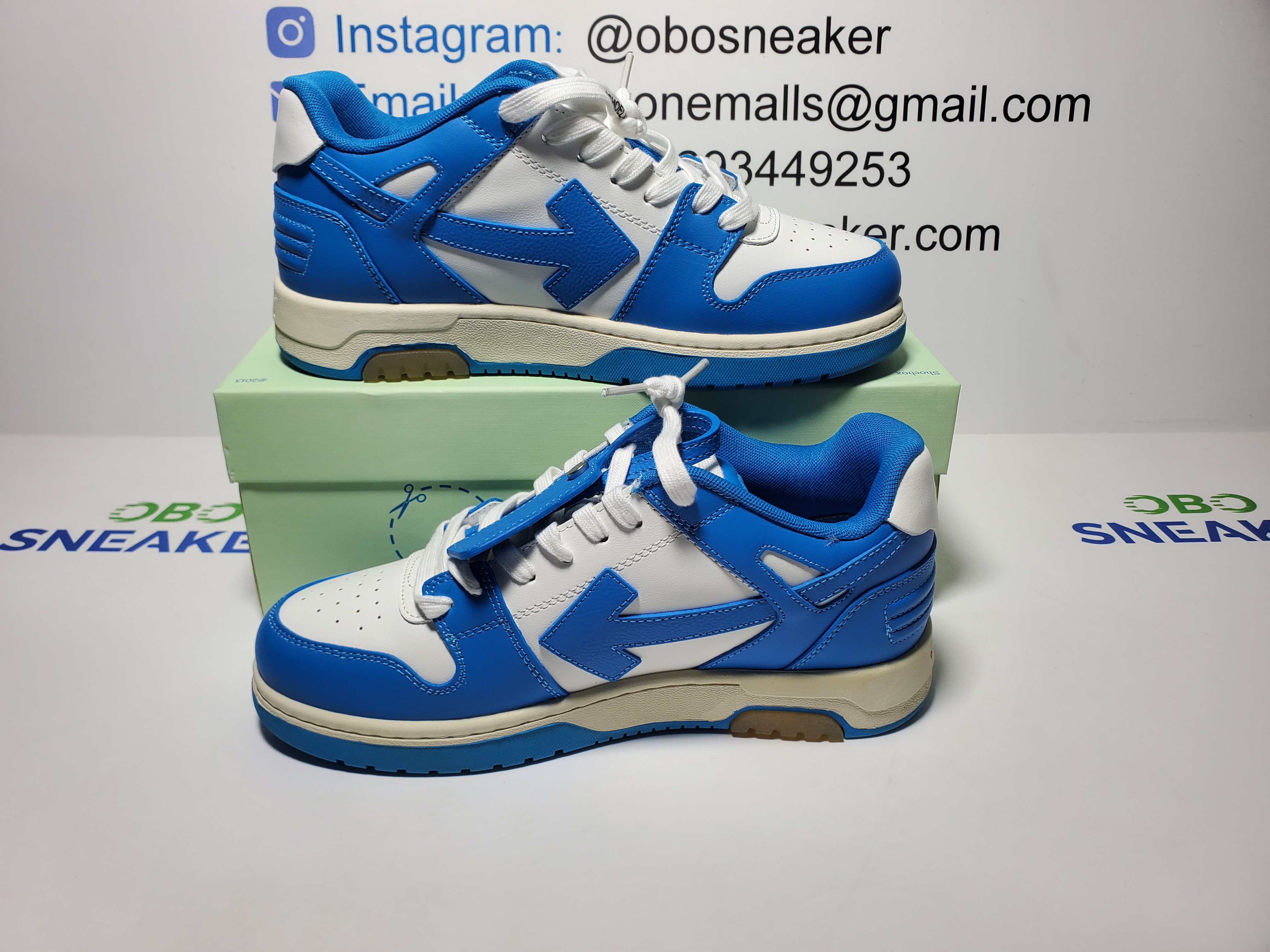 OFF-WHITE Out Of Office OOO Low Tops White Blue (FW22) OMIA189F22LEA0014501 review Obosneaker 05