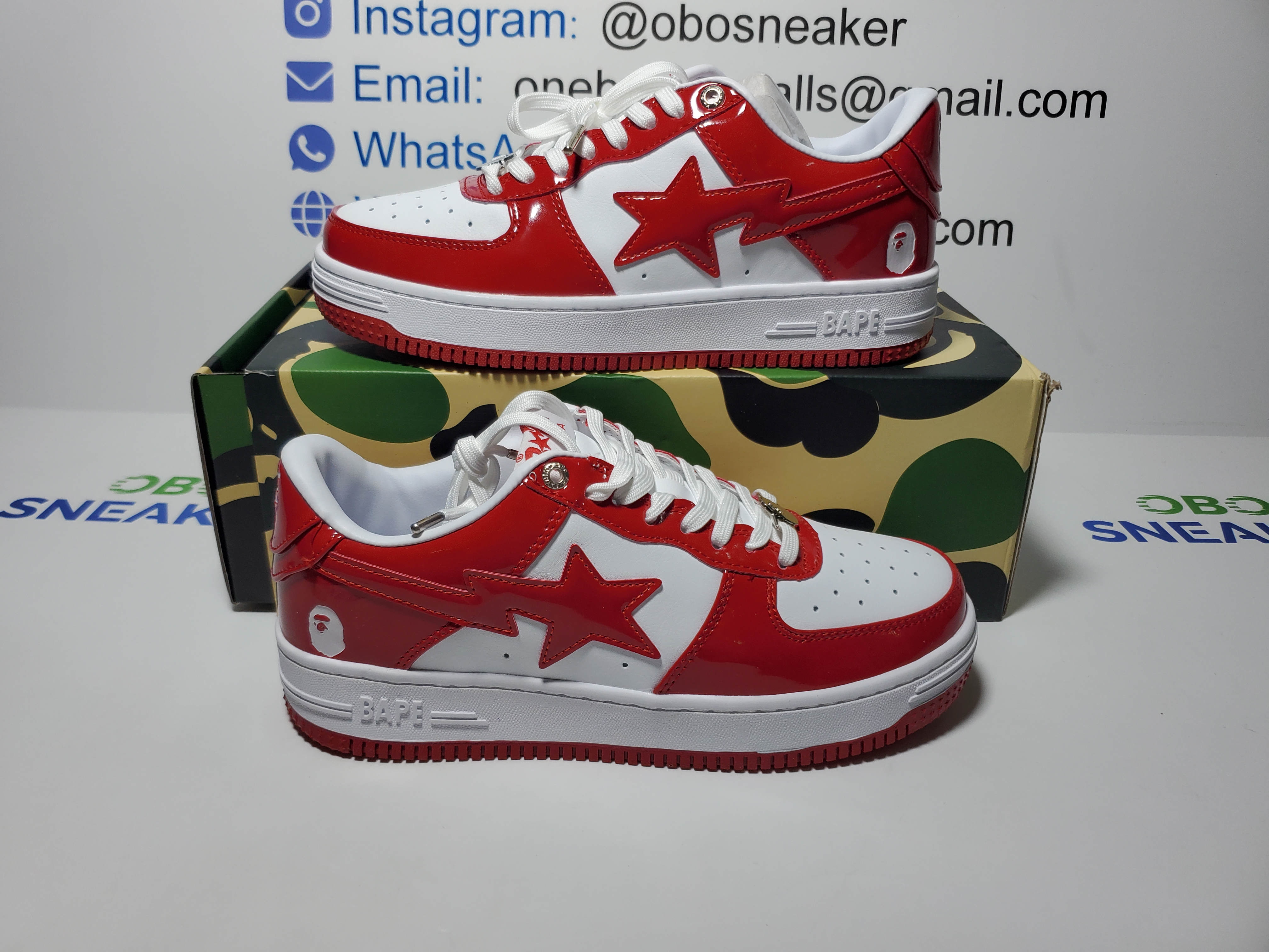 A Bathing Ape Bape Sta Low Red And White Mirror Surface 1170 191 022  review Obosneaker 04