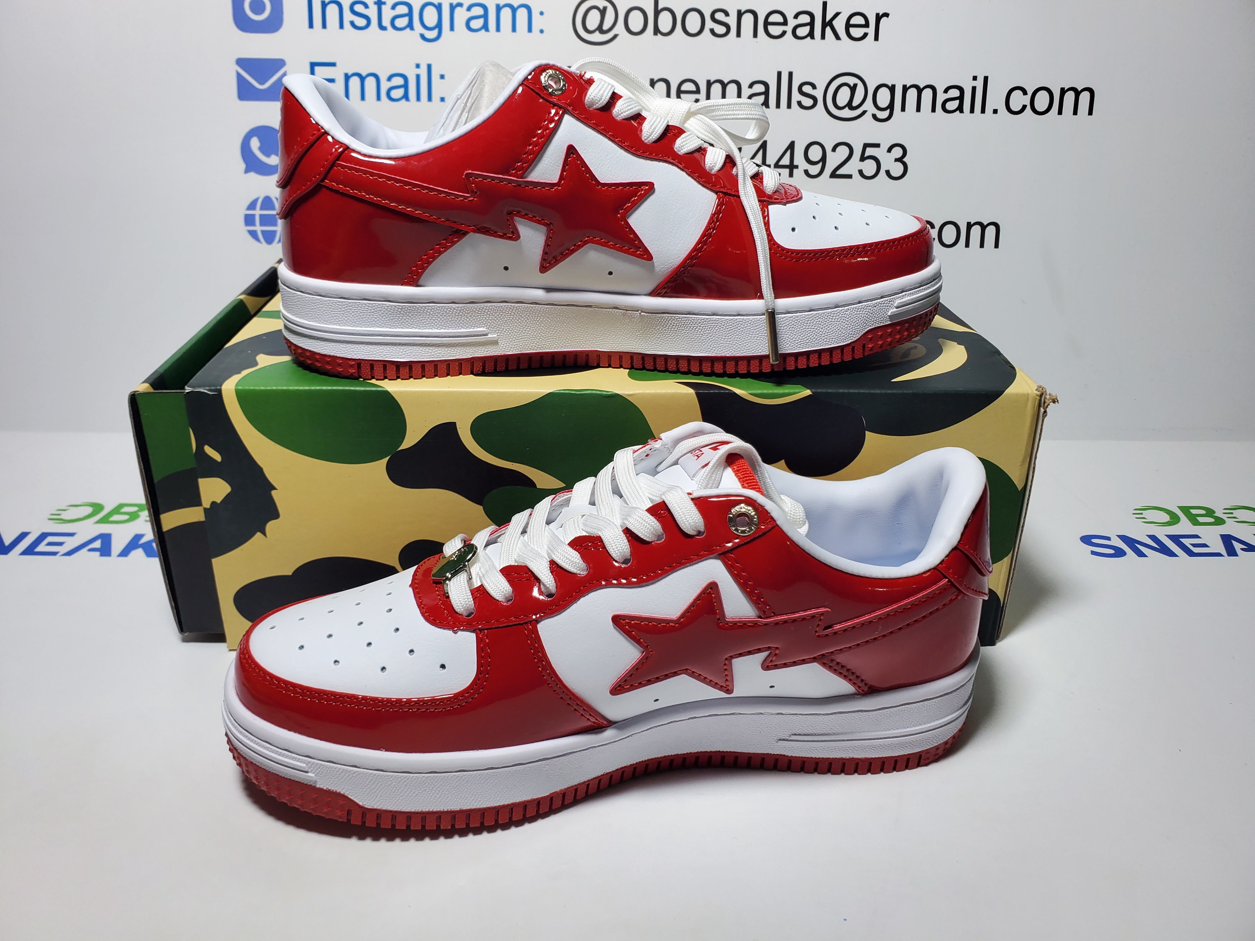 A Bathing Ape Bape Sta Low Red And White Mirror Surface 1170 191 022  review Obosneaker 05
