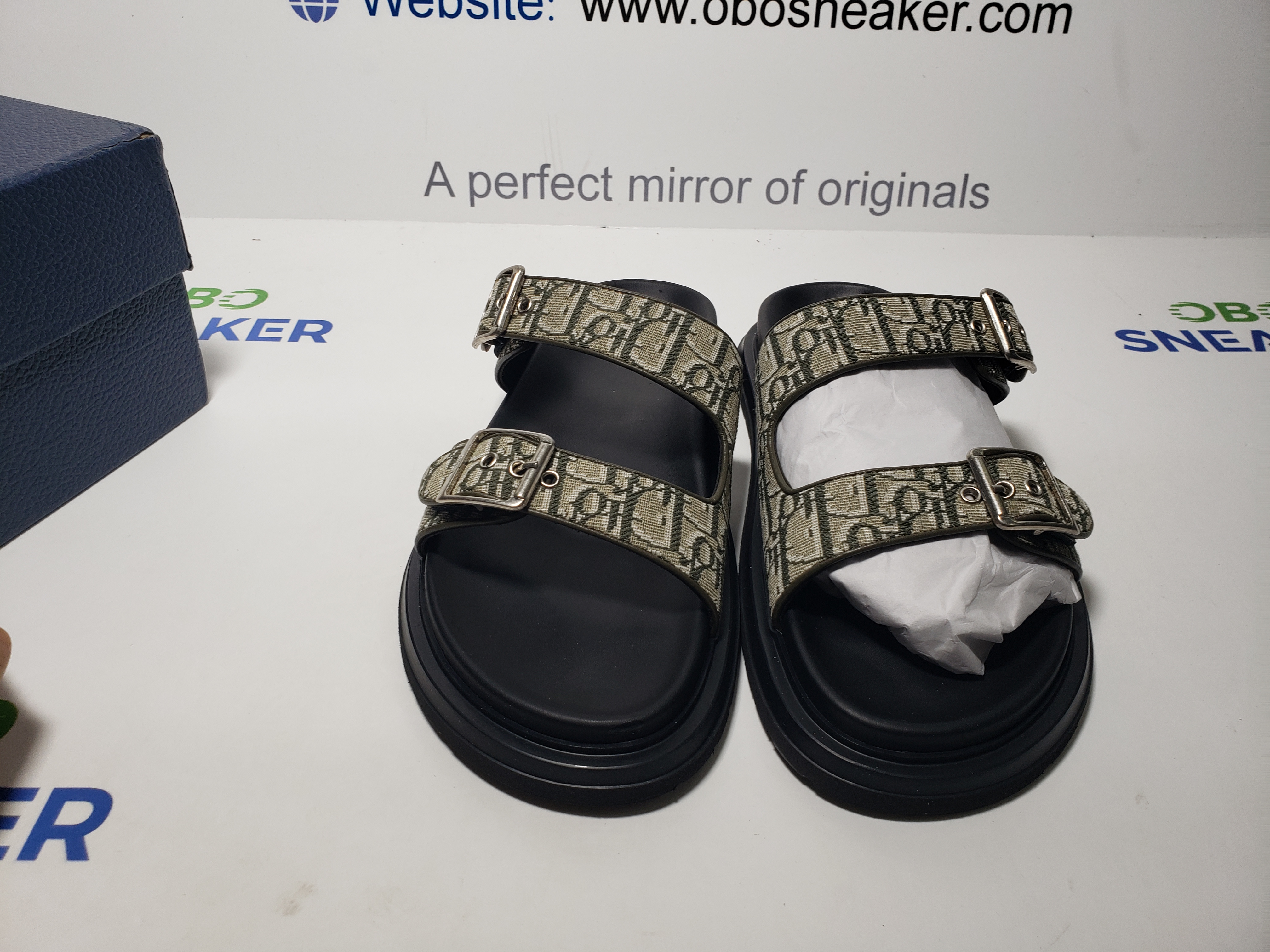 Dior Aqua Sandal Khaki Dior Oblique Jacquard 3SA135ZSA_H603 review Obosneaker 03