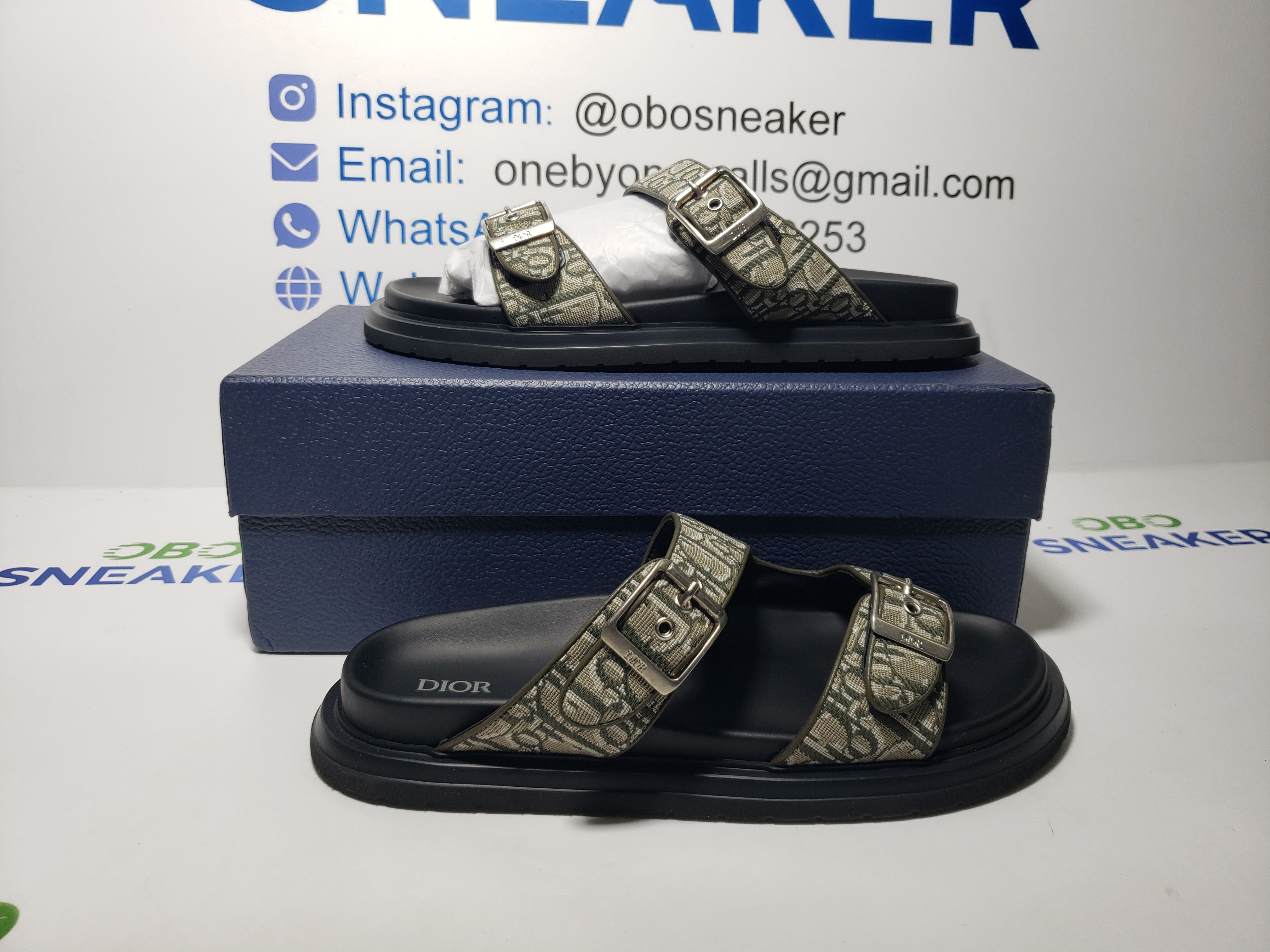 Dior Aqua Sandal Khaki Dior Oblique Jacquard 3SA135ZSA_H603 review Obosneaker 00