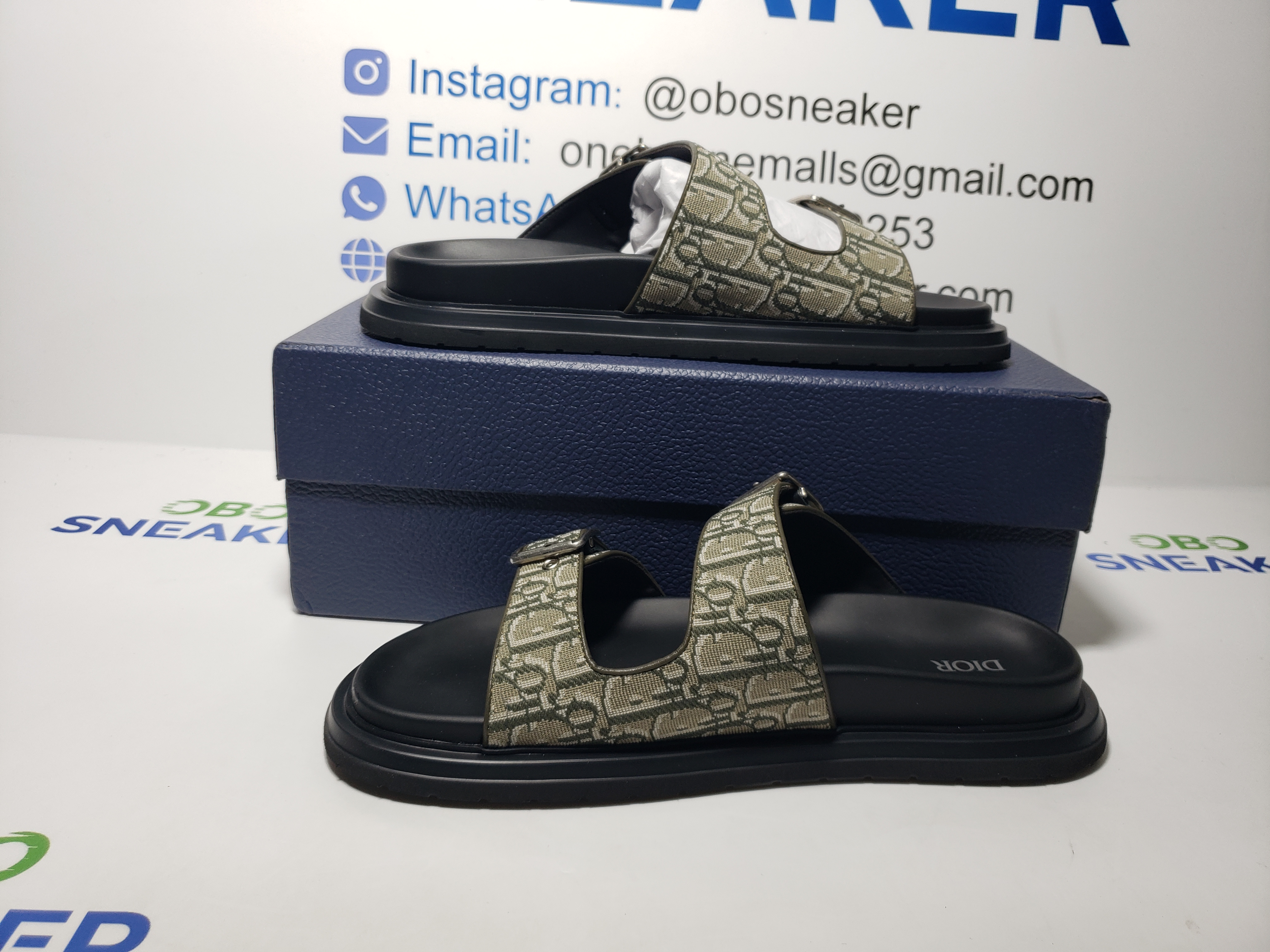 Dior Aqua Sandal Khaki Dior Oblique Jacquard 3SA135ZSA_H603 review Obosneaker 01