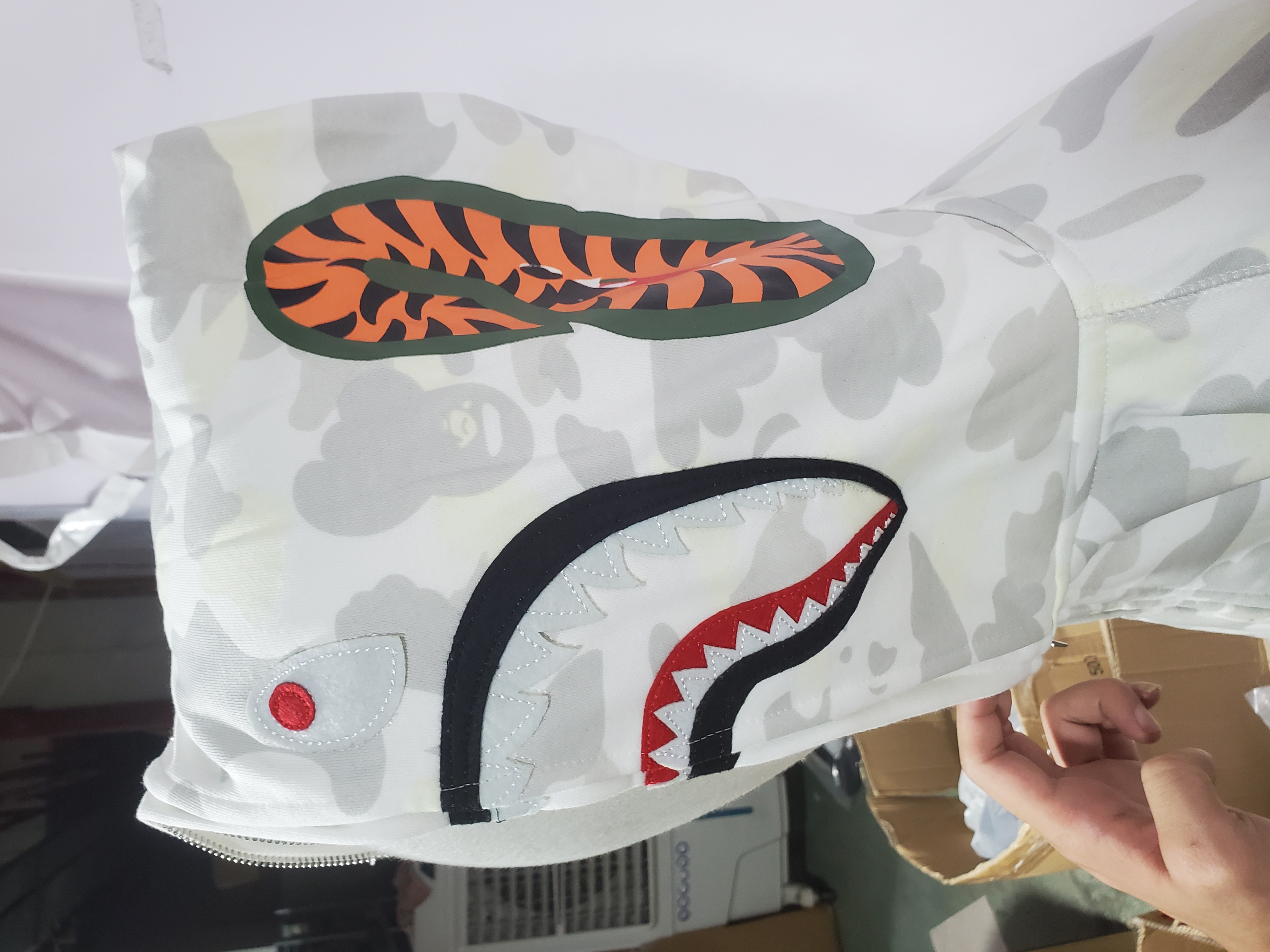 BAPE Luminous Camouflage Double Hooded Hoodie White review Obosneaker 03