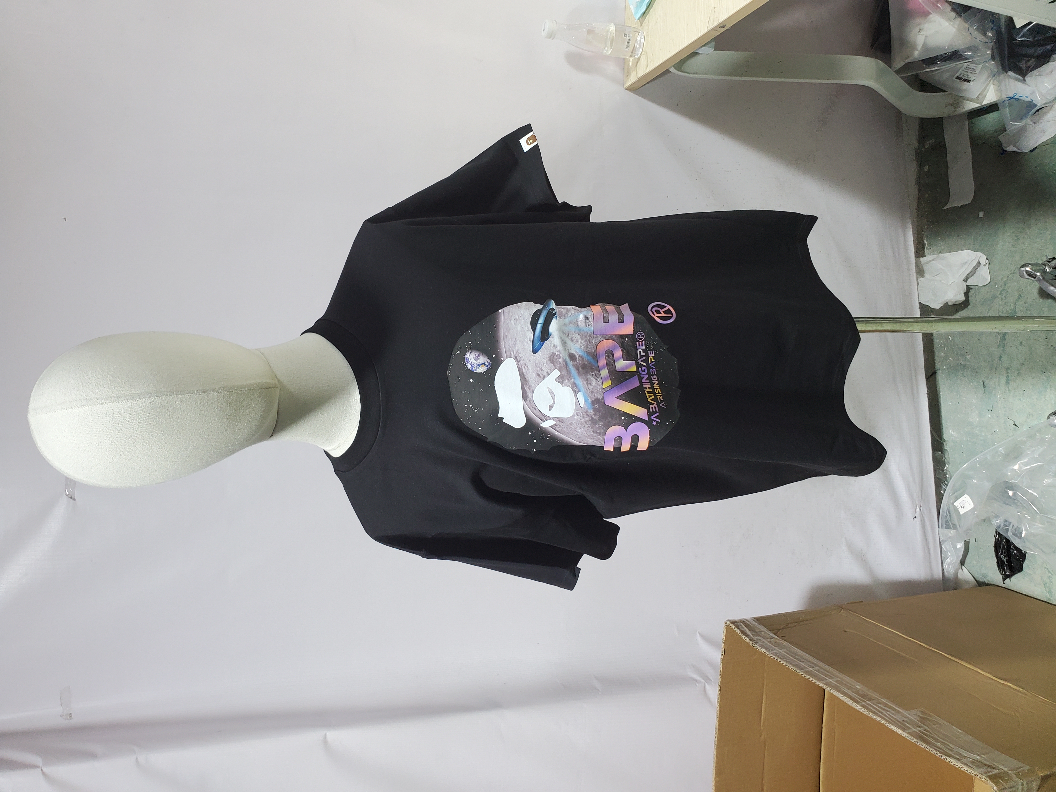 BAPE Moon UFO Laser Ape Head Short Sleeve Black review Obosneaker 00