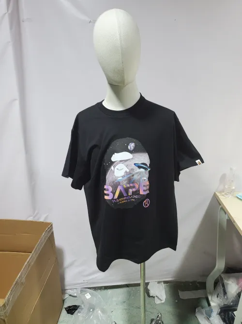 BAPE Moon UFO Laser Ape Head Short Sleeve Black review 