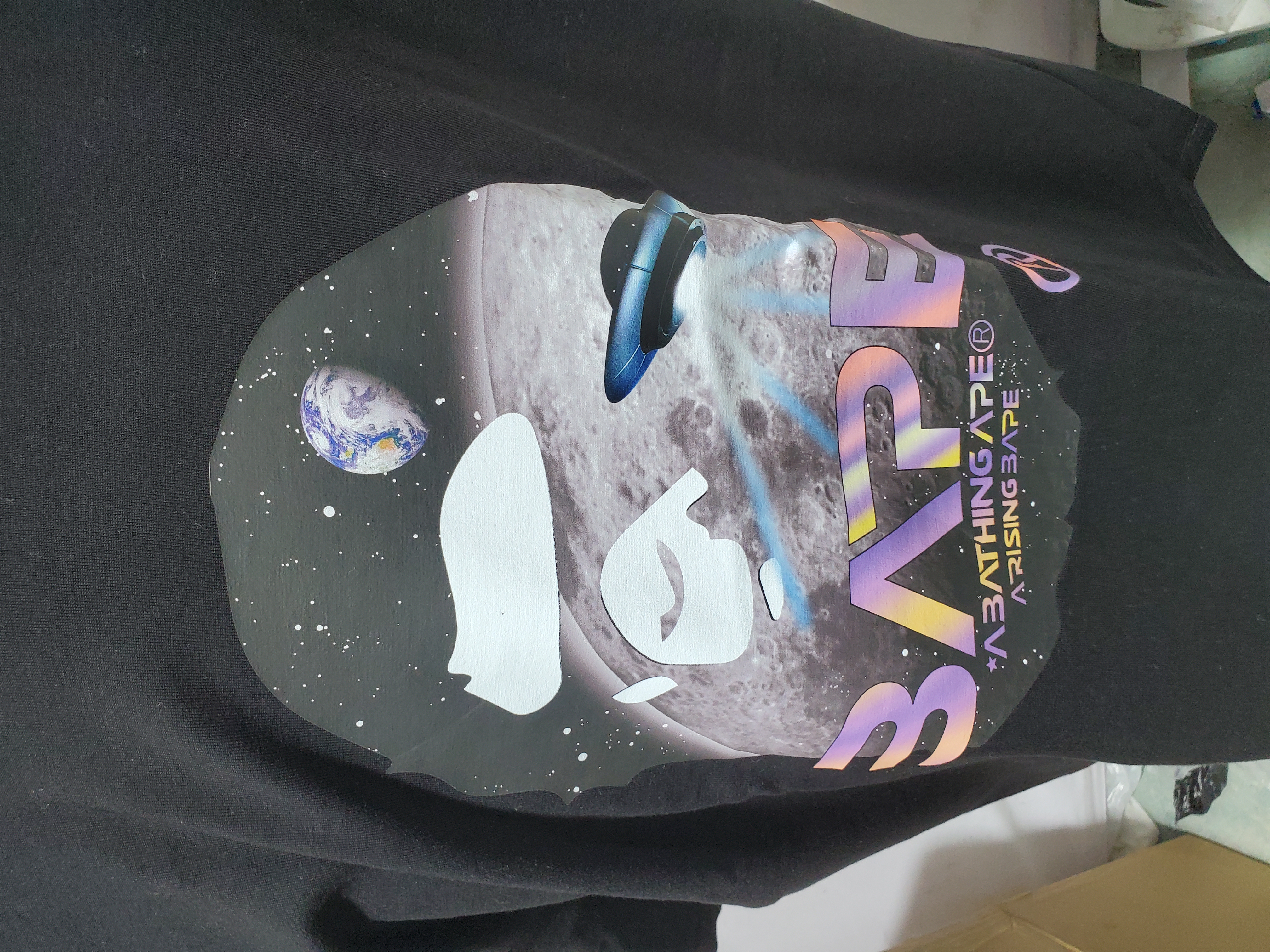 BAPE Moon UFO Laser Ape Head Short Sleeve Black review Obosneaker 03