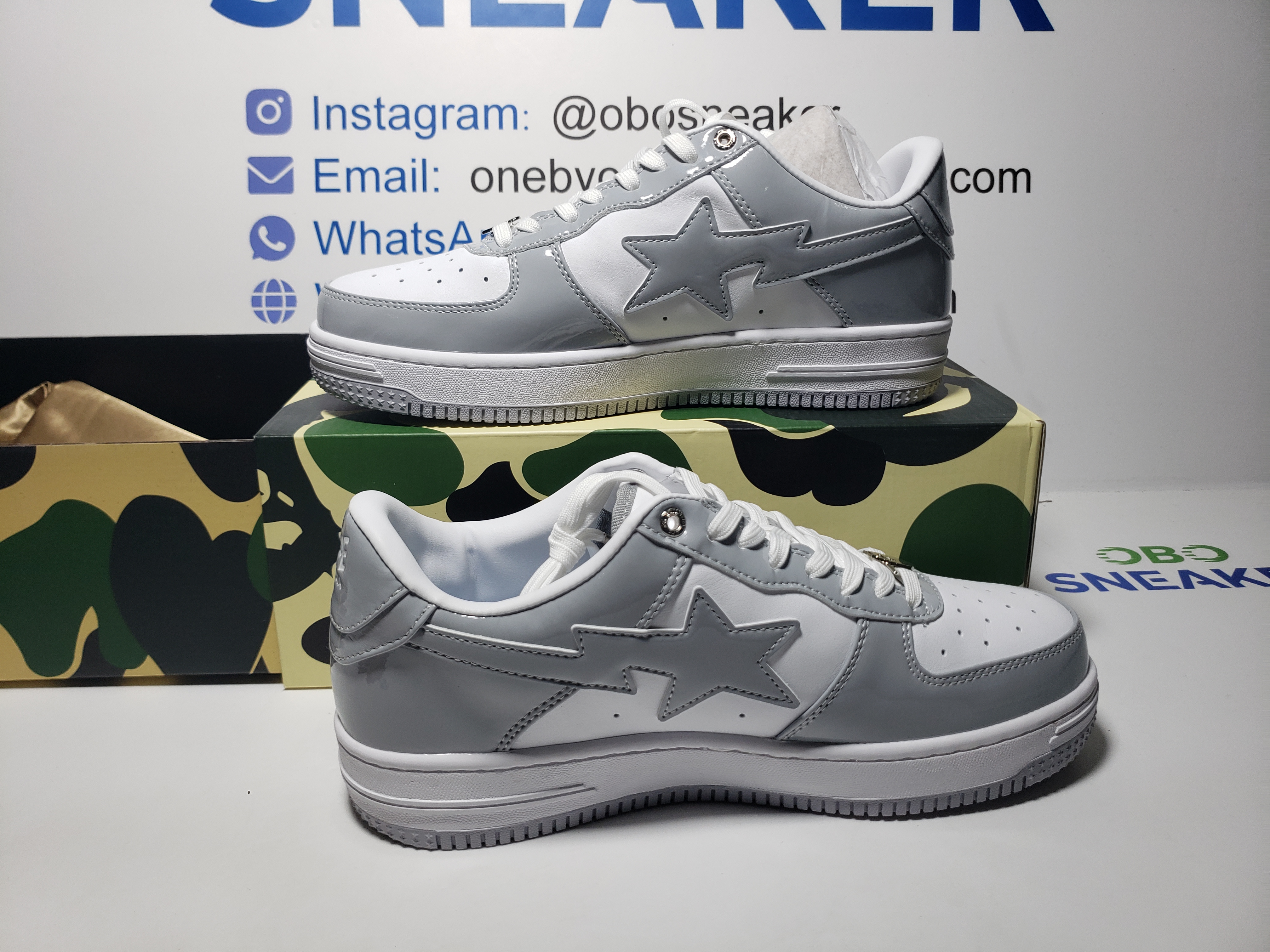 A Bathing Ape Bape Sta Low White Grey Rao Noodles 1170-191-021 review Obosneaker 01