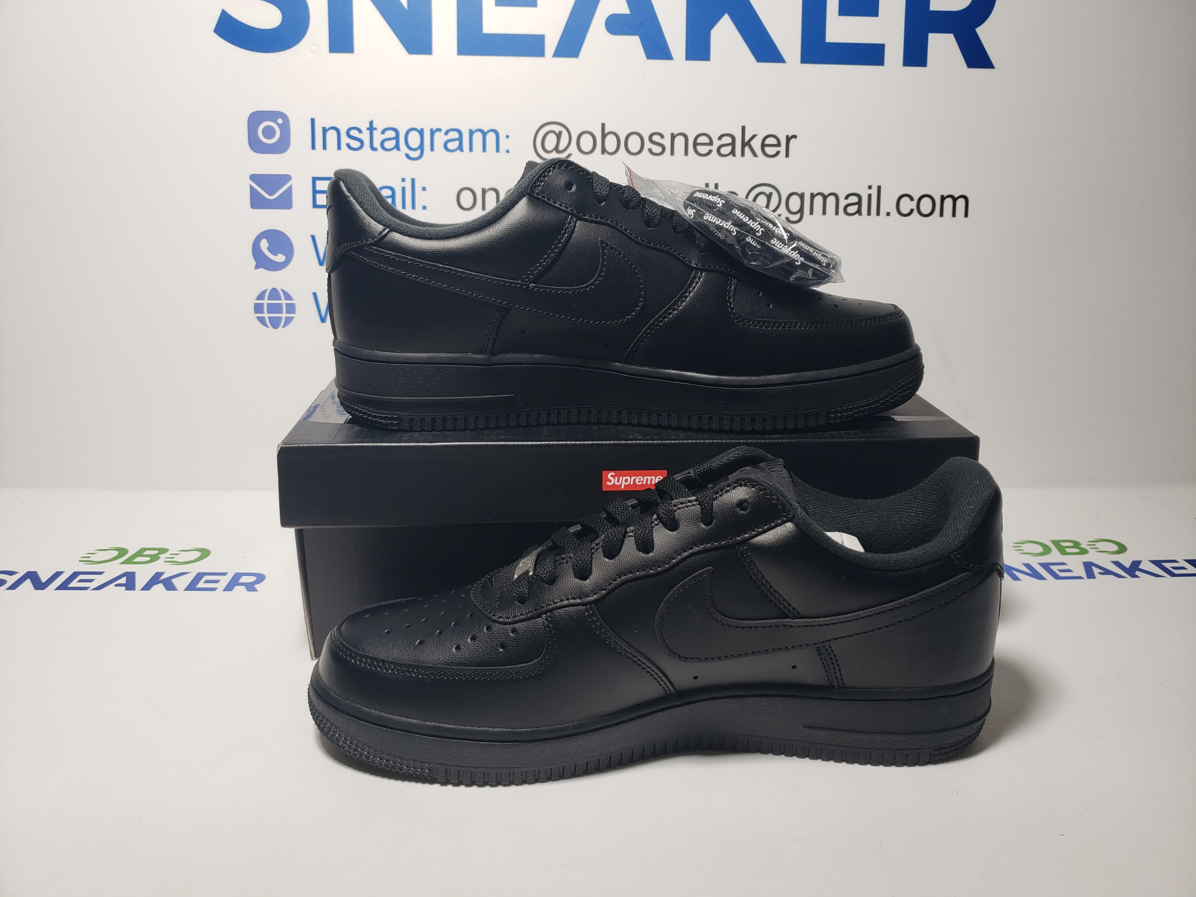 Supreme x Nike Air Force 1 Low Box Logo Black CU9225-001 review Obosneaker 01