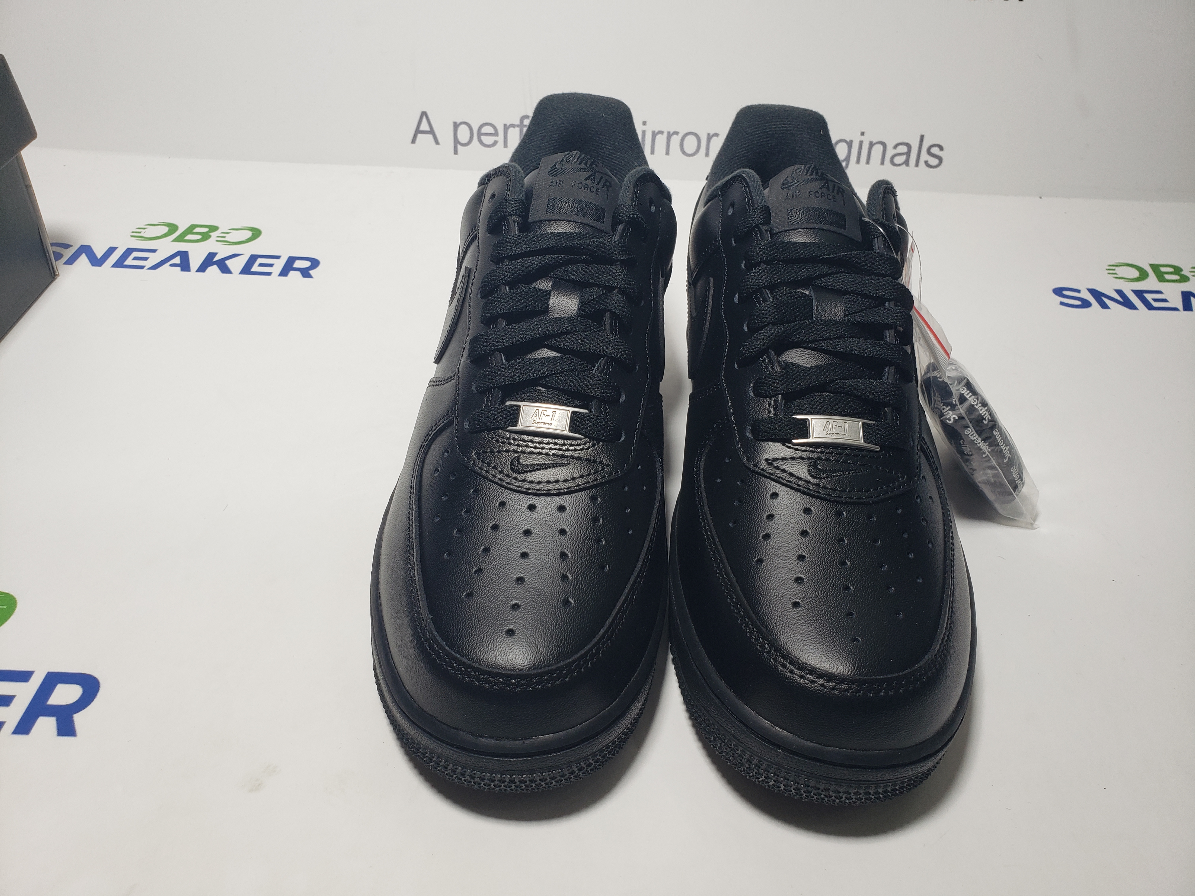 Supreme x Nike Air Force 1 Low Box Logo Black CU9225-001 review Obosneaker 03