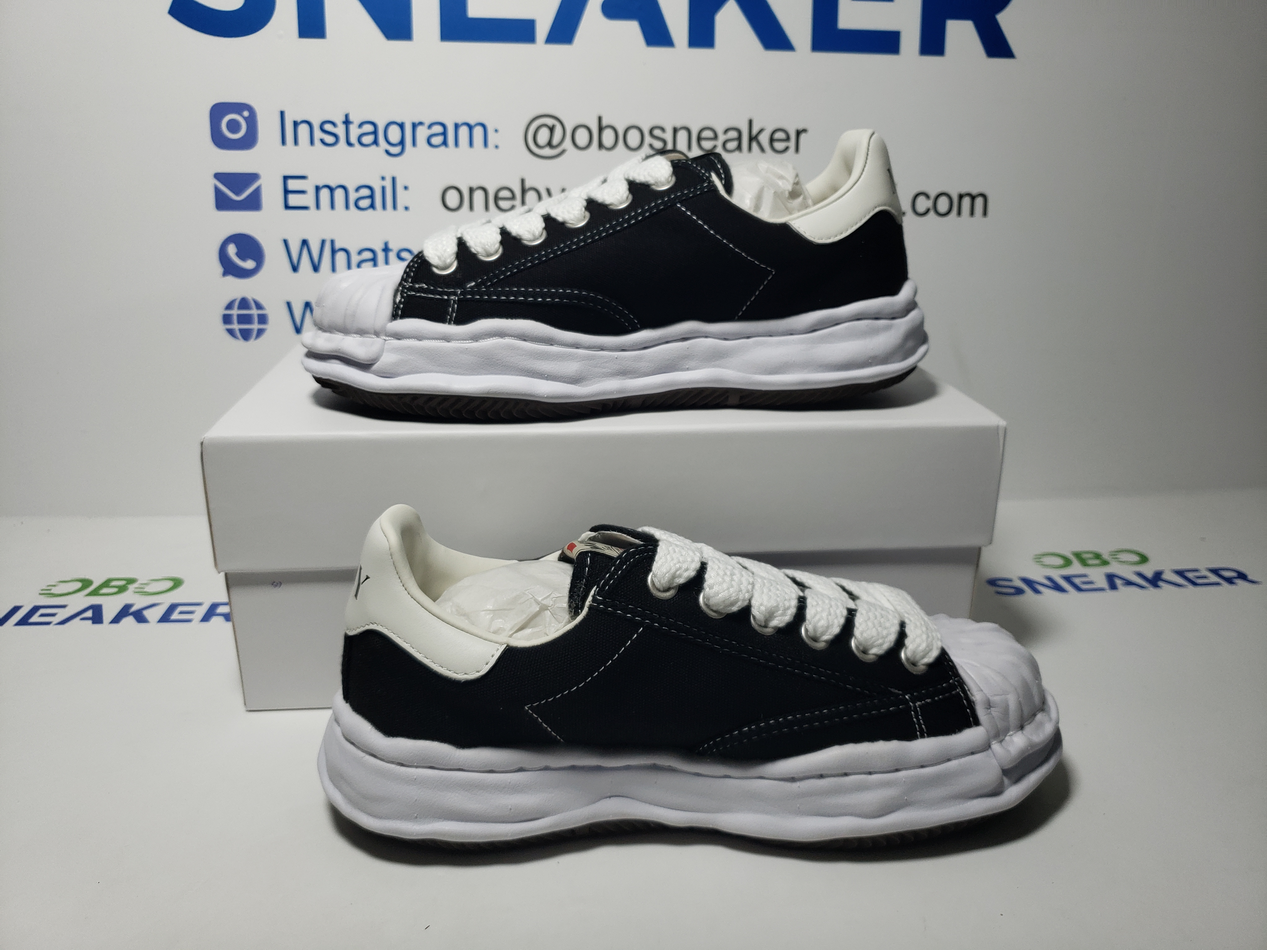 Maison Mihara Yasuhiro Blakey OG Sole Canvas Low Black No Logo  A06FW704 review Obosneaker 00
