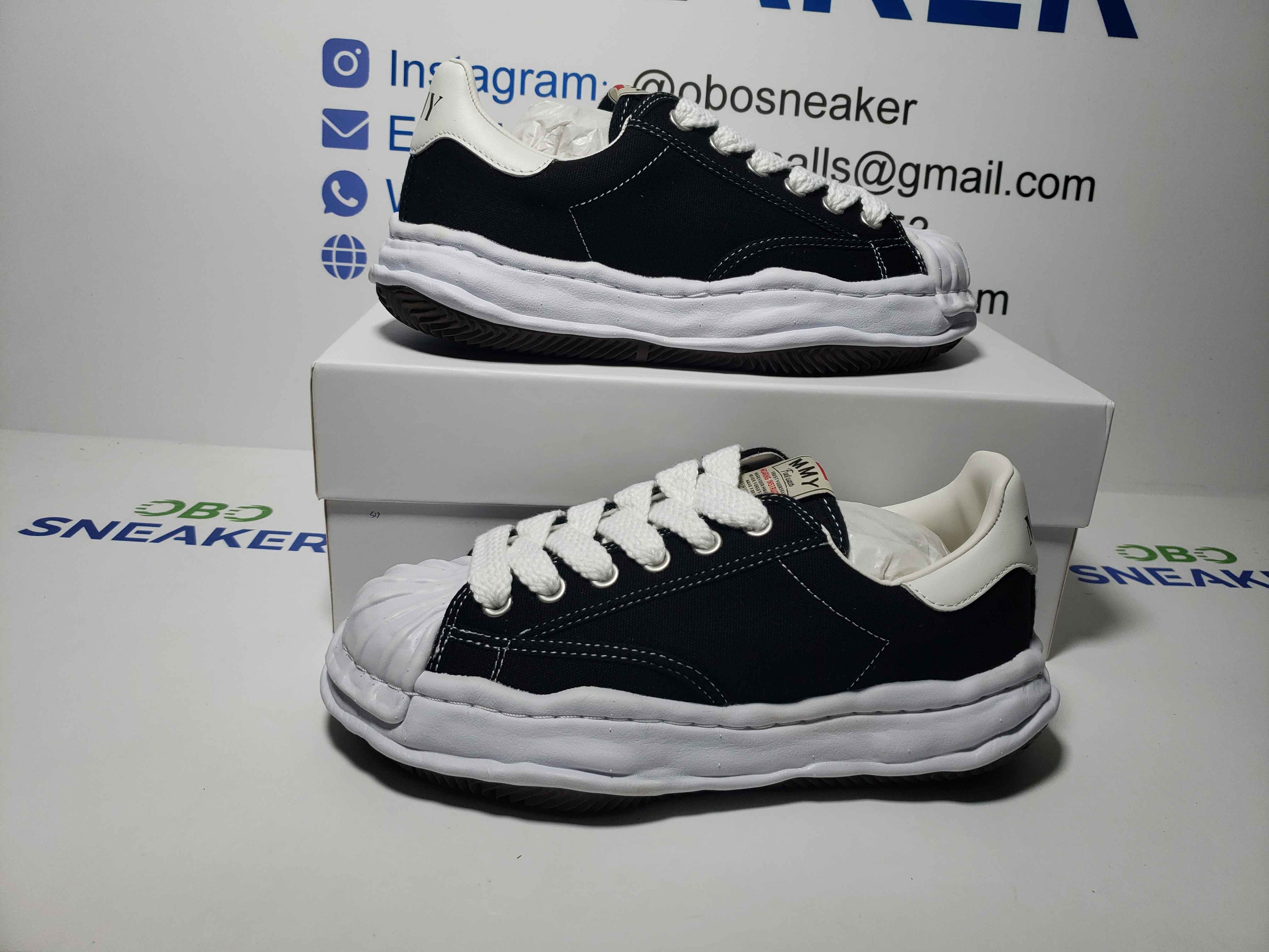 Maison Mihara Yasuhiro Blakey OG Sole Canvas Low Black No Logo  A06FW704 review Obosneaker 01