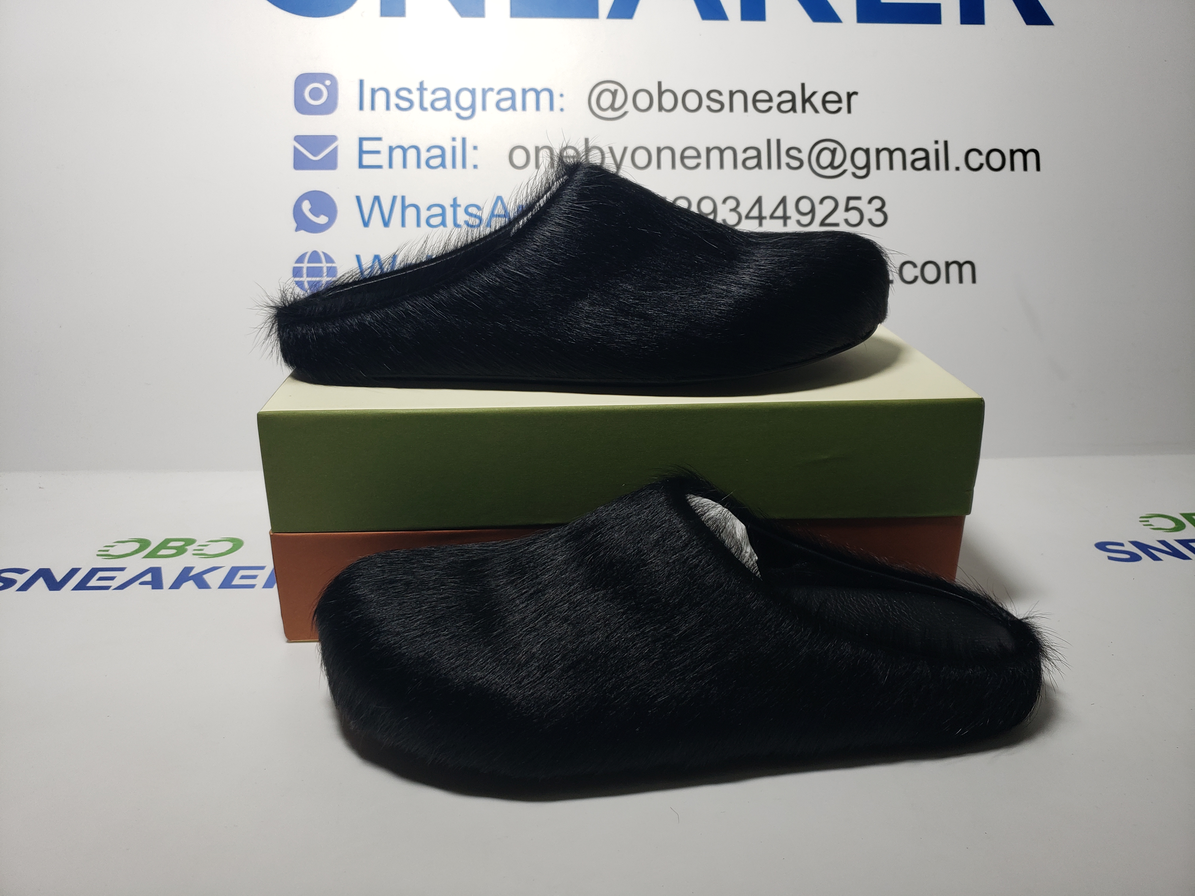 Marni Long-Hair Calfskin Fussbett Sabot Black SBMR000600P412200N99 review Obosneaker 01