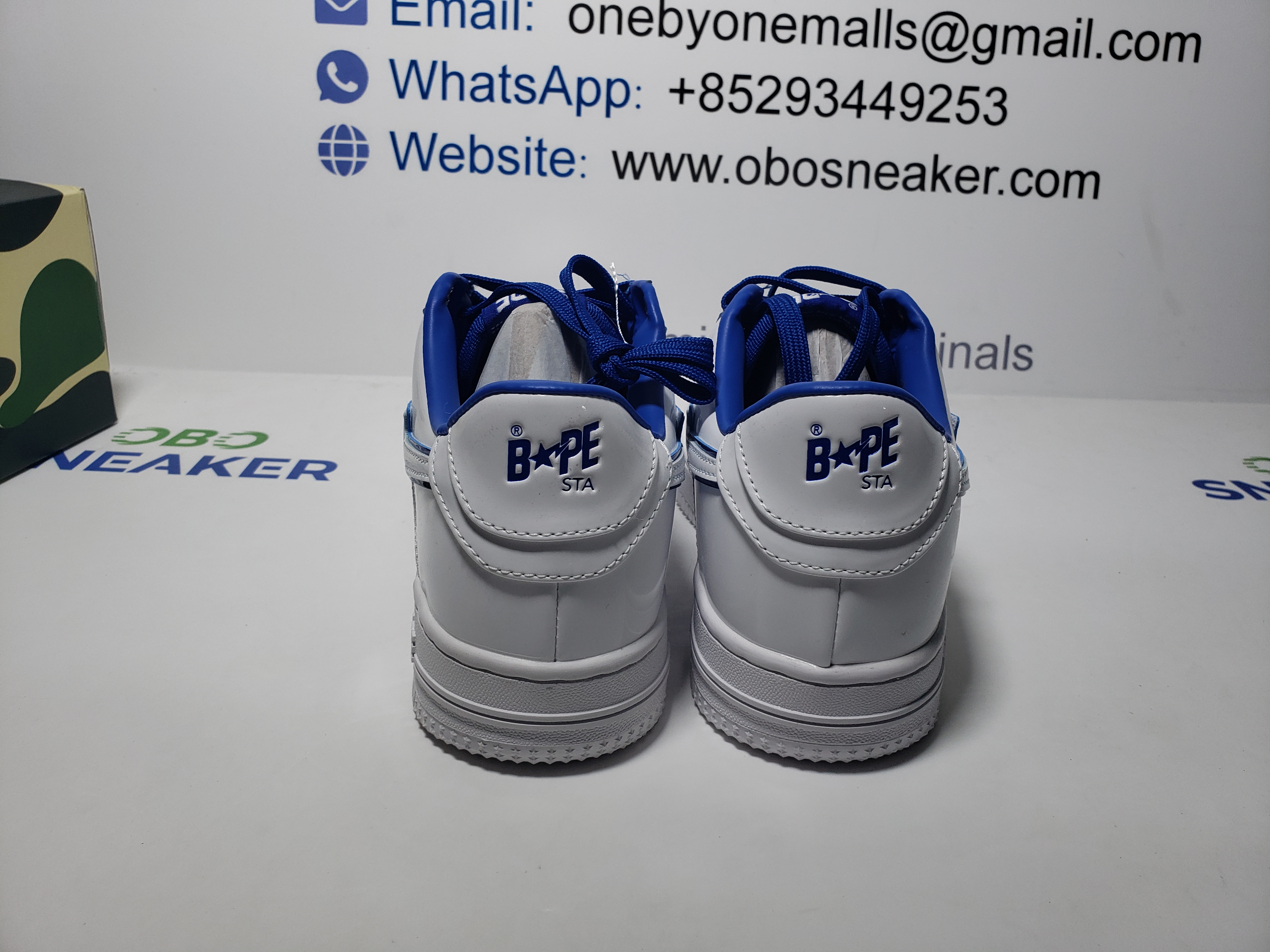 A Bathing Ape Bape Sta Low White and Blue Border 1J30-191-017 review Obosneaker 02