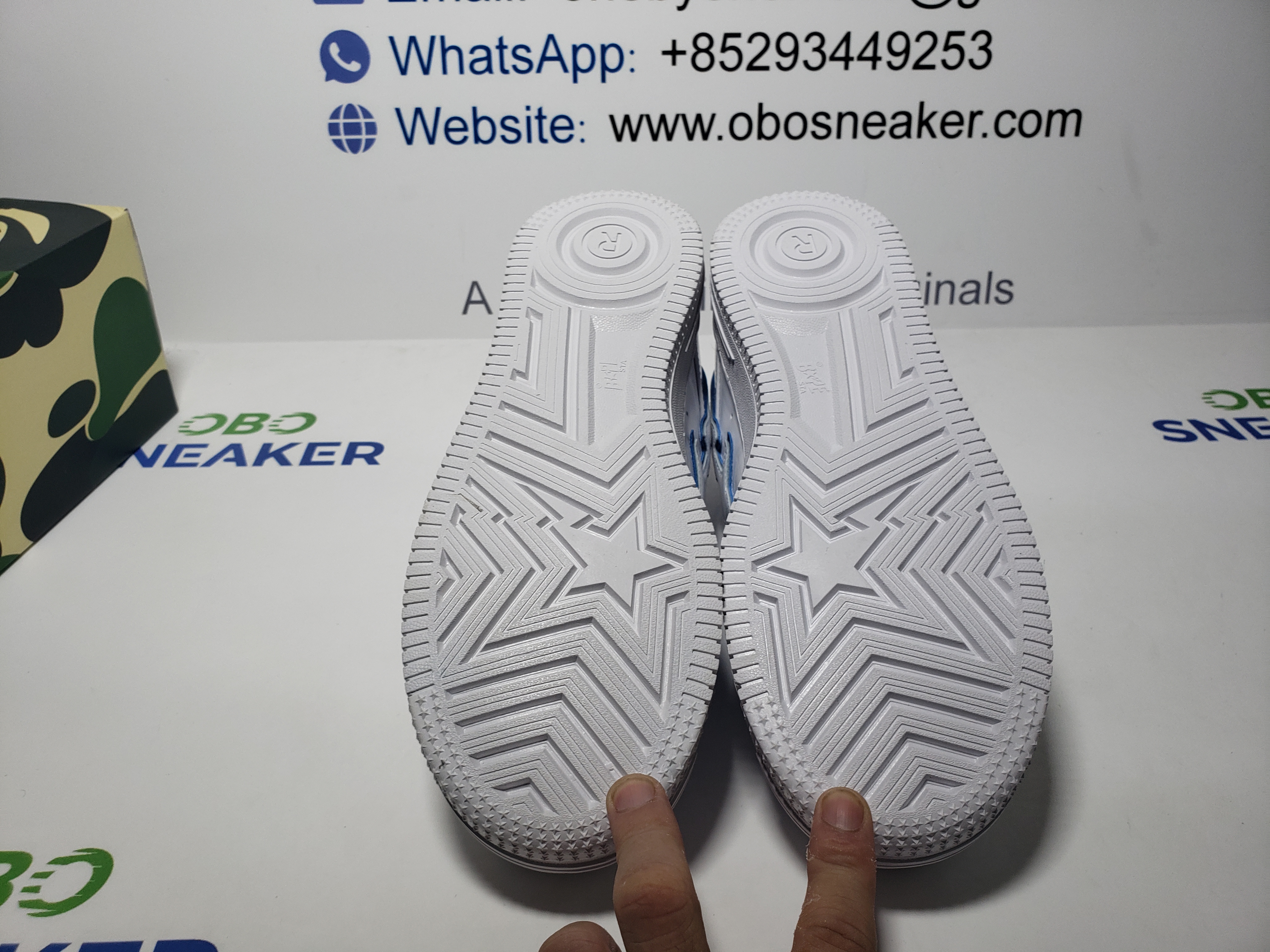 A Bathing Ape Bape Sta Low White and Blue Border 1J30-191-017 review Obosneaker 04