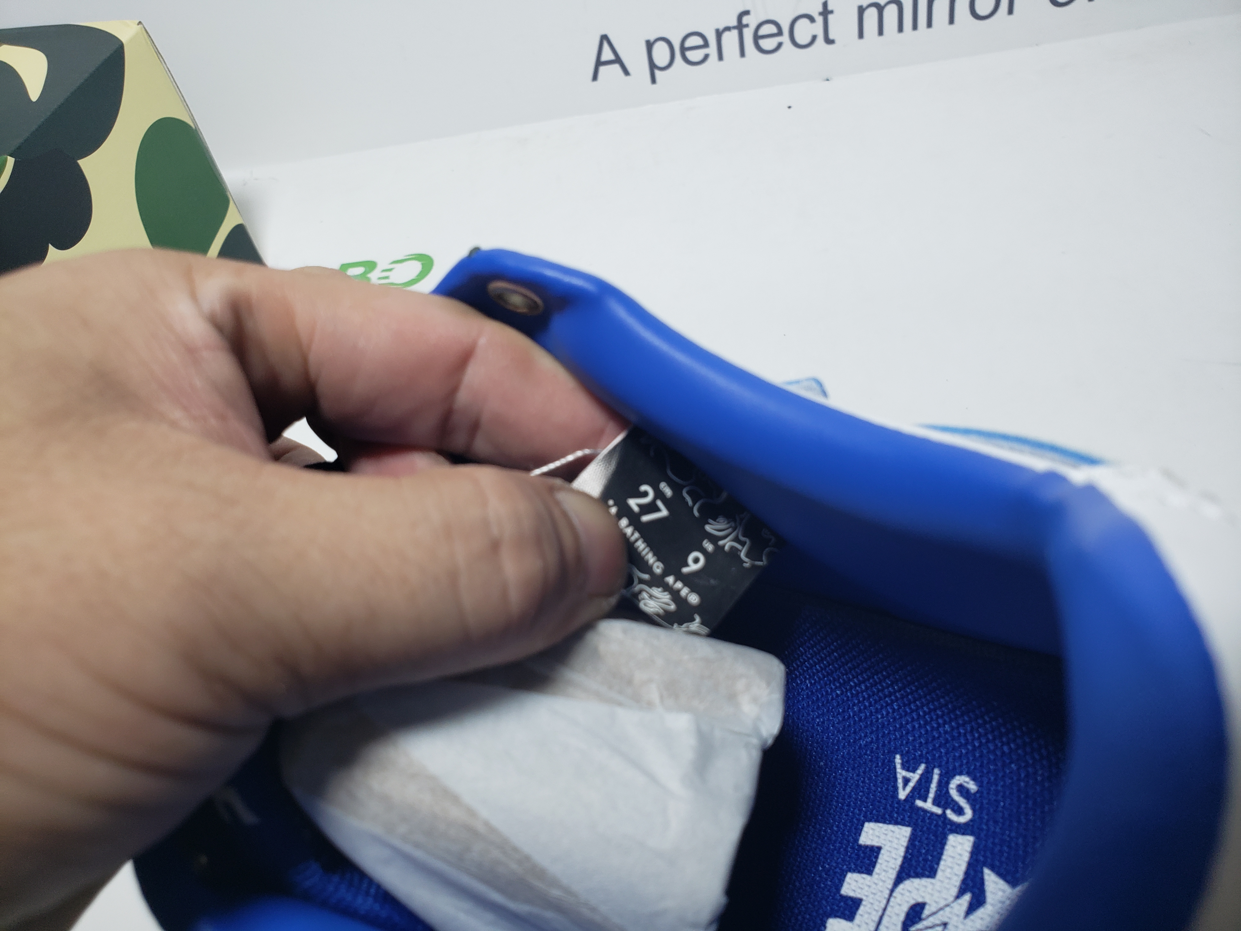 A Bathing Ape Bape Sta Low White and Blue Border 1J30-191-017 review Obosneaker 05