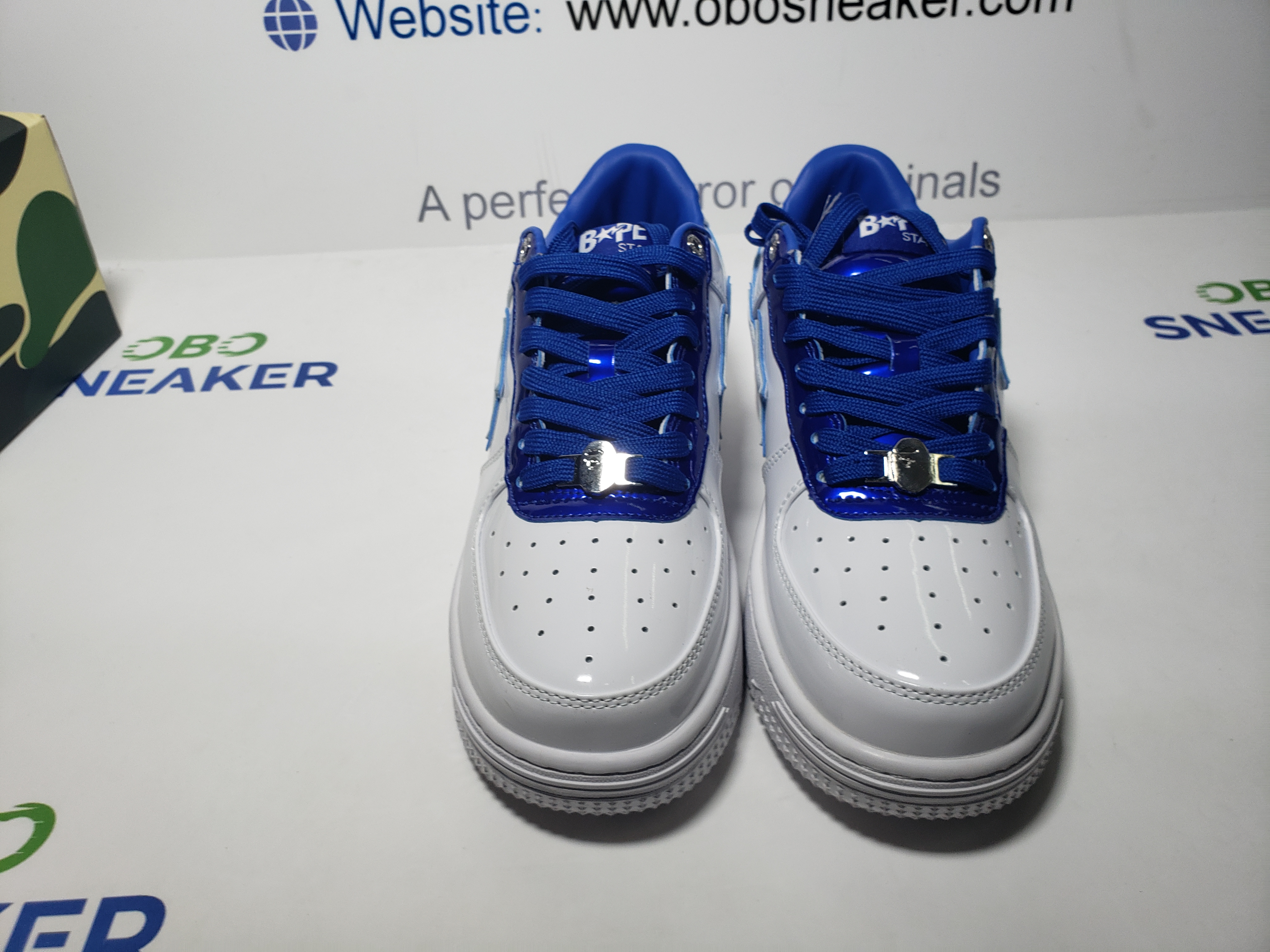 A Bathing Ape Bape Sta Low White and Blue Border 1J30-191-017 review Obosneaker 03