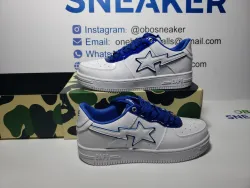 A Bathing Ape Bape Sta Low White and Blue Border 1J30-191-017 review Obosneaker 01