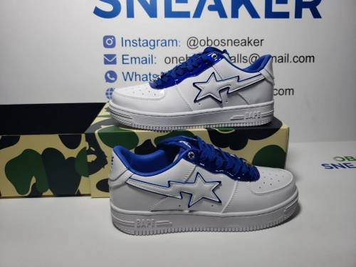 A Bathing Ape Bape Sta Low White and Blue Border 1J30-191-017 review 