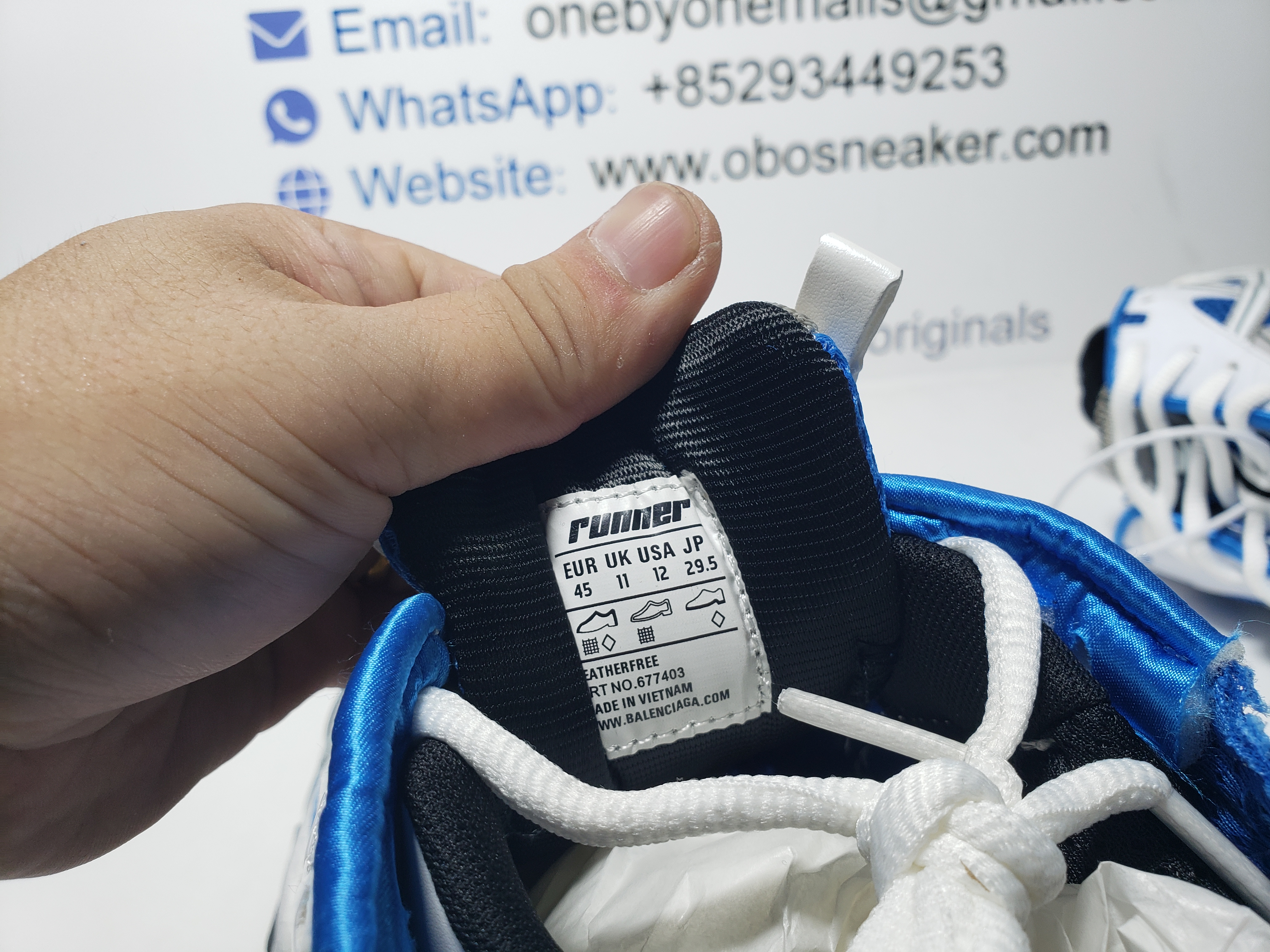 Balenciaga Runner Blue White (Women's) 677402W3RB34912 review Obosneaker 05