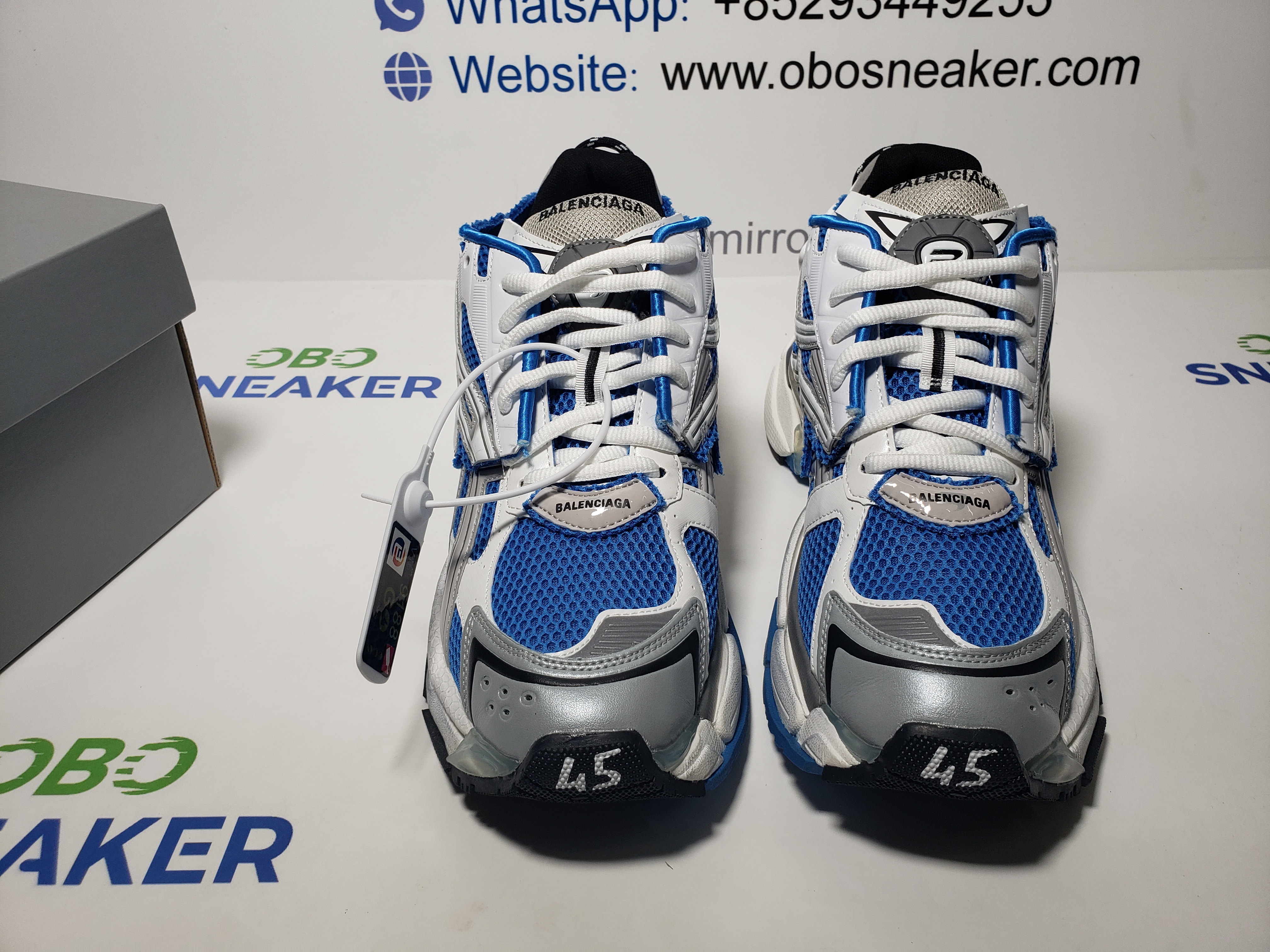 Balenciaga Runner Blue White (Women's) 677402W3RB34912 review Obosneaker 03