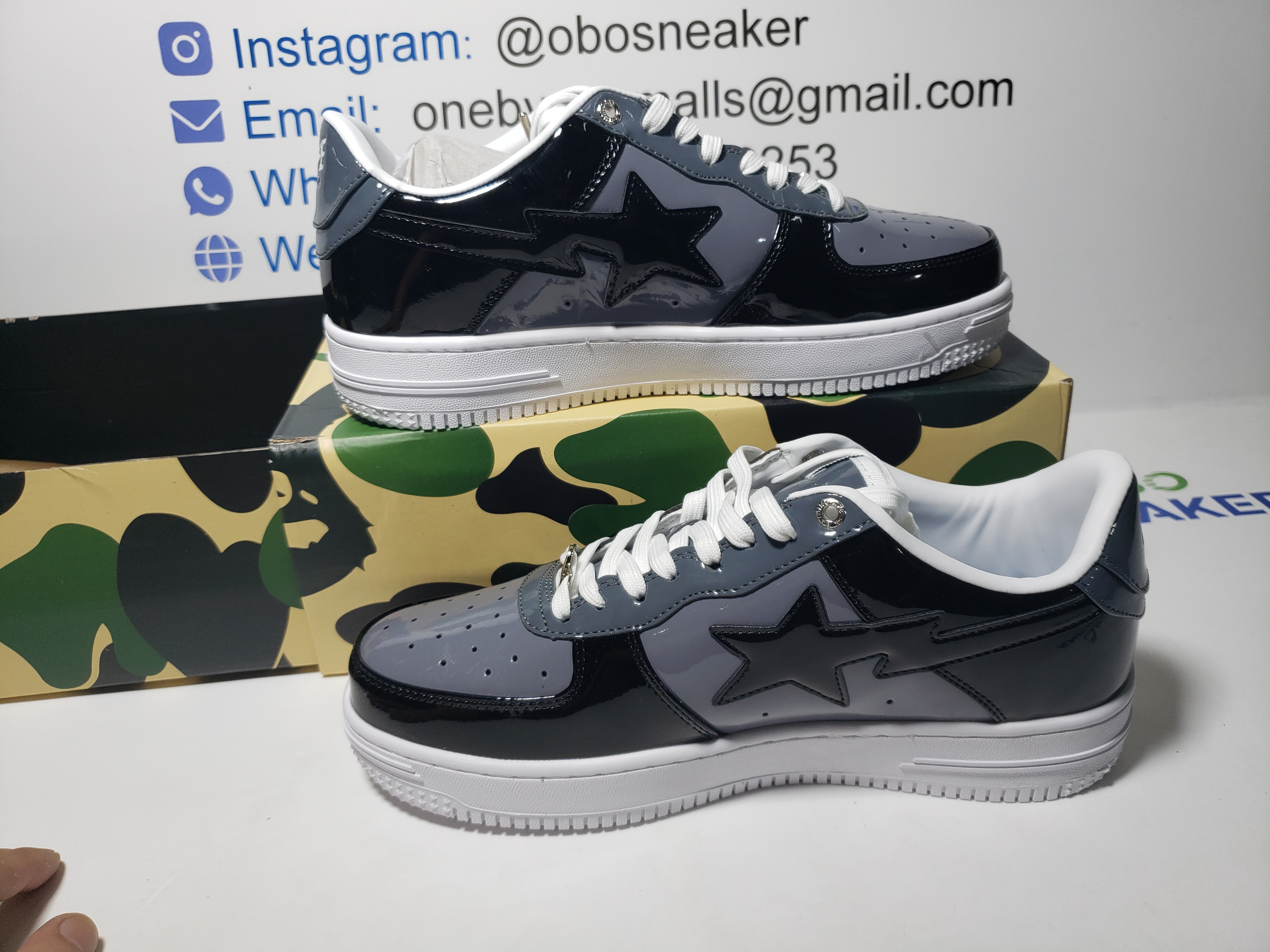A Bathing Ape Bape Sta Low Black Grey Baolan 1H20 191 046  review Obosneaker 01