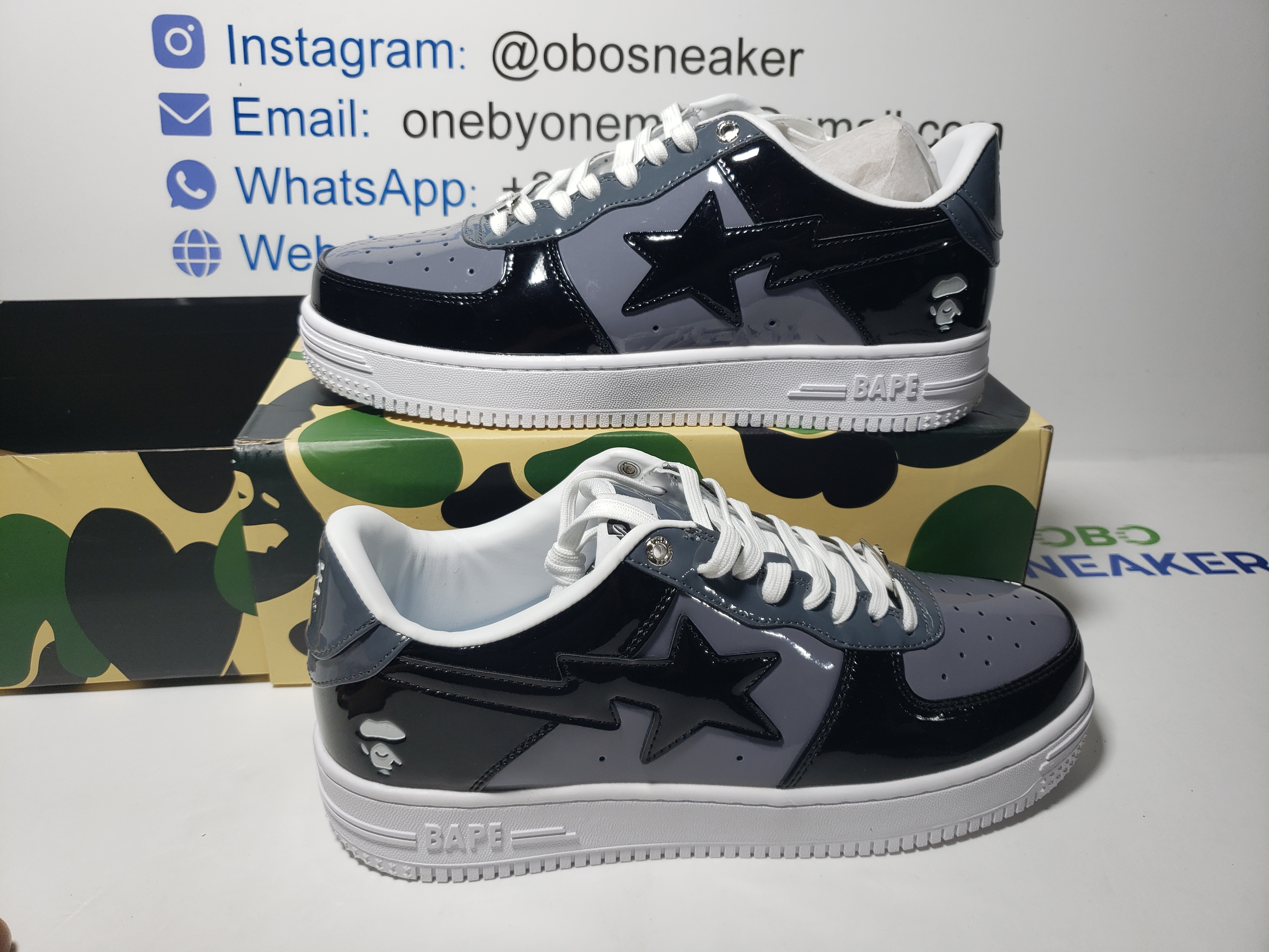 A Bathing Ape Bape Sta Low Black Grey Baolan 1H20 191 046  review Obosneaker 00