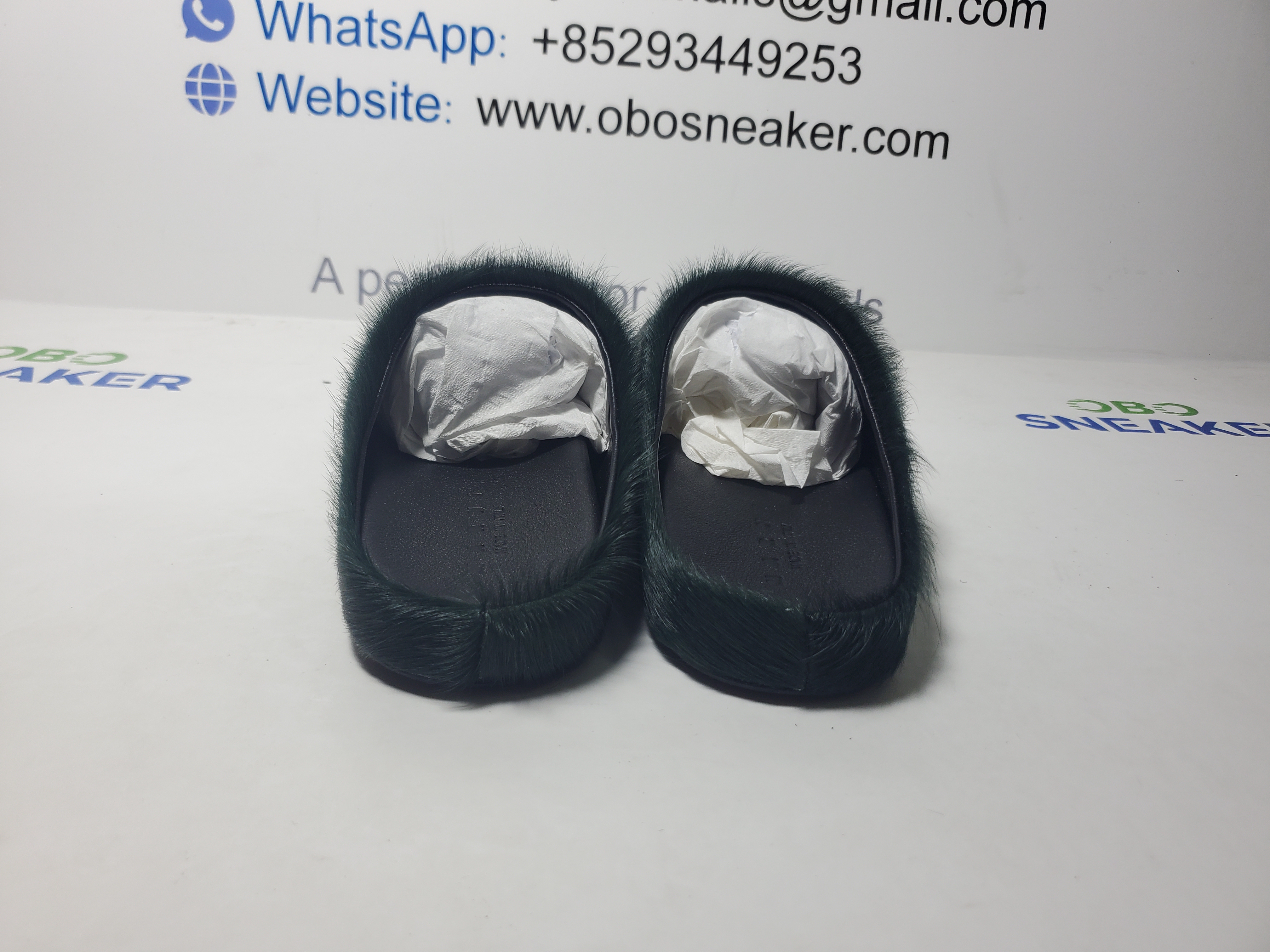 Marni Long-Hair Calfskin Fussbett Sabot Sea Green MR000600P412200V78 review Obosneaker 02