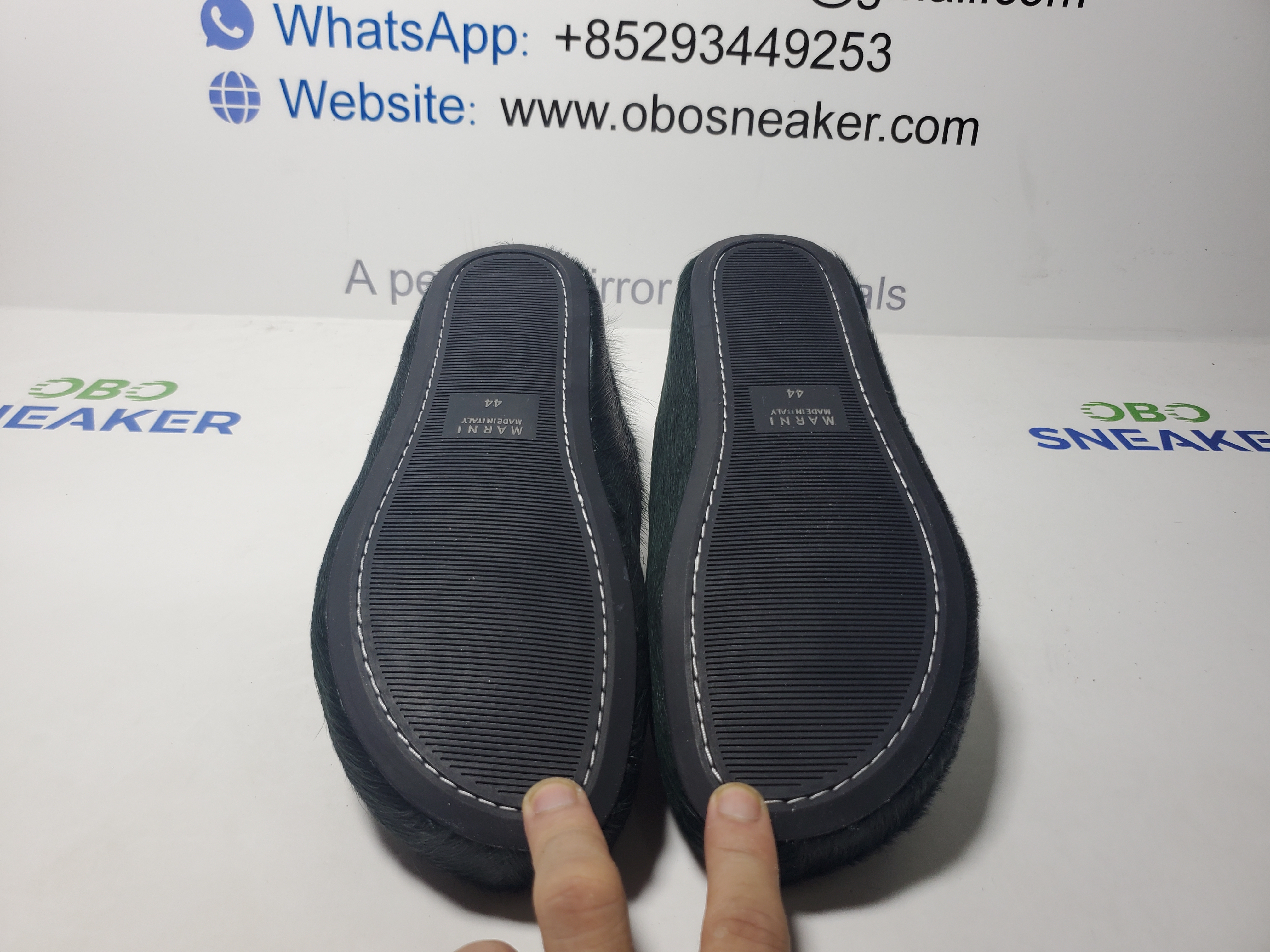 Marni Long-Hair Calfskin Fussbett Sabot Sea Green MR000600P412200V78 review Obosneaker 04