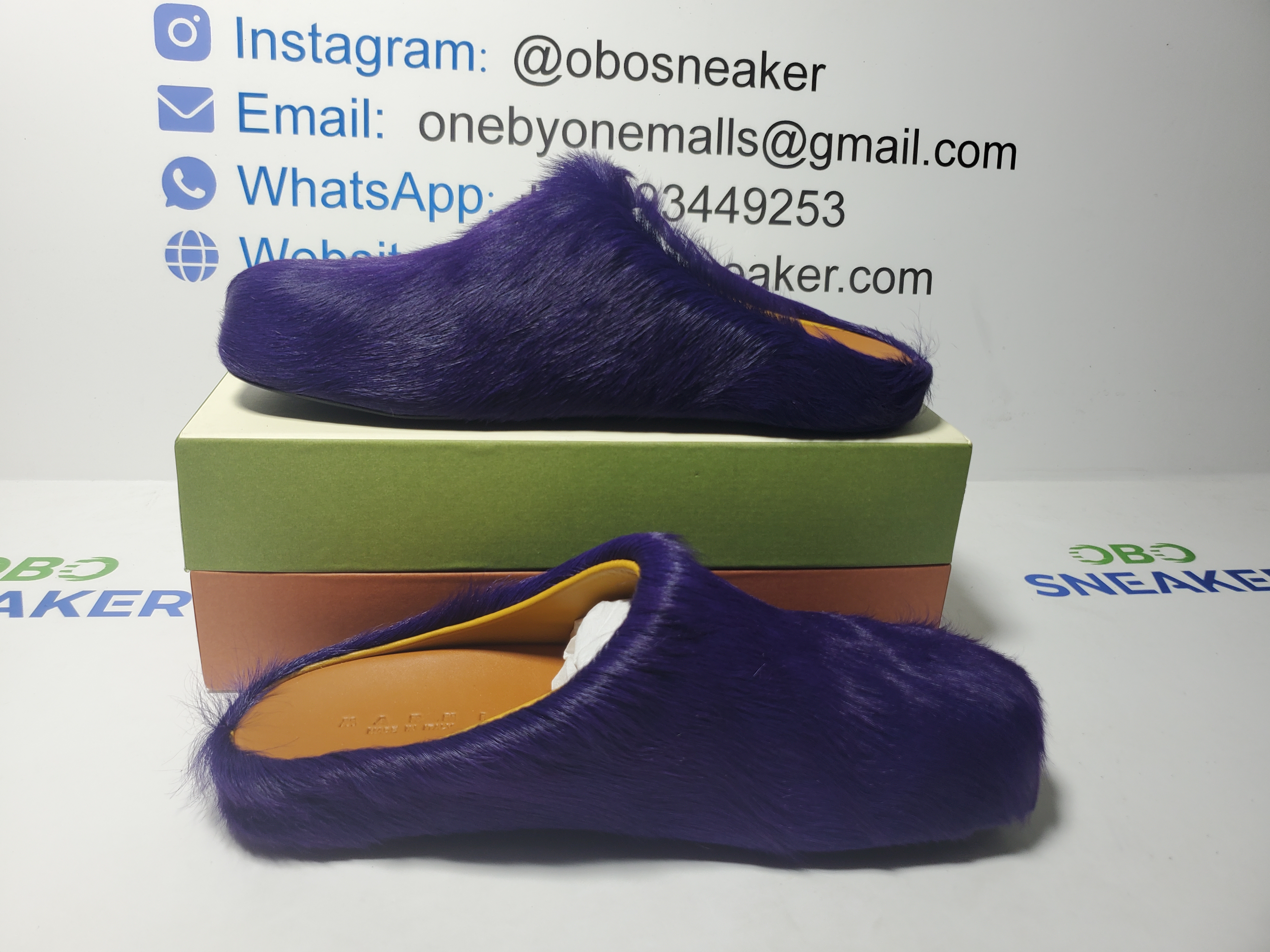 Marni Long-Hair Calfskin Fussbett Sabot Purple SBMR000600P623600C74 review Obosneaker 01