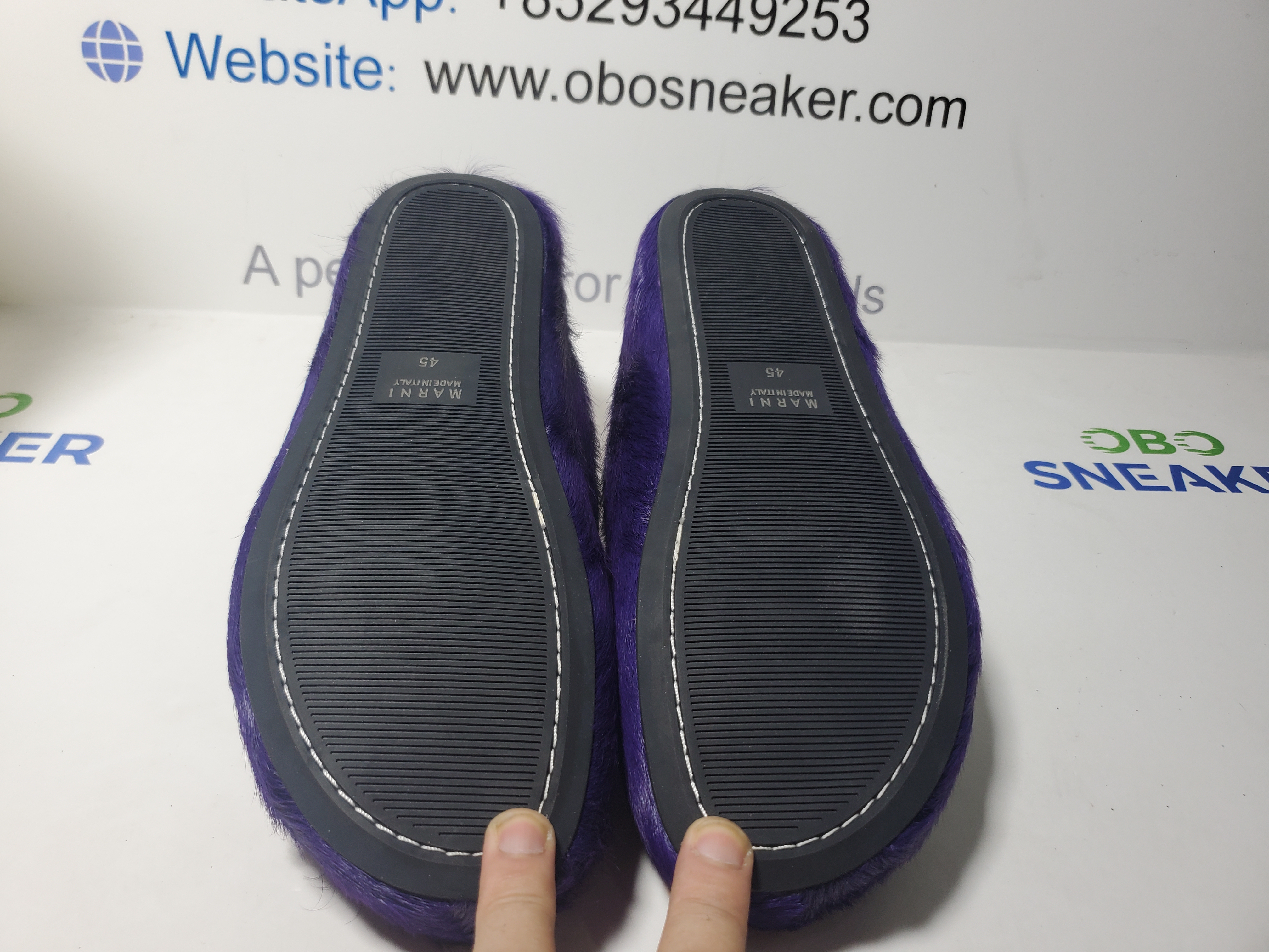 Marni Long-Hair Calfskin Fussbett Sabot Purple SBMR000600P623600C74 review Obosneaker 04