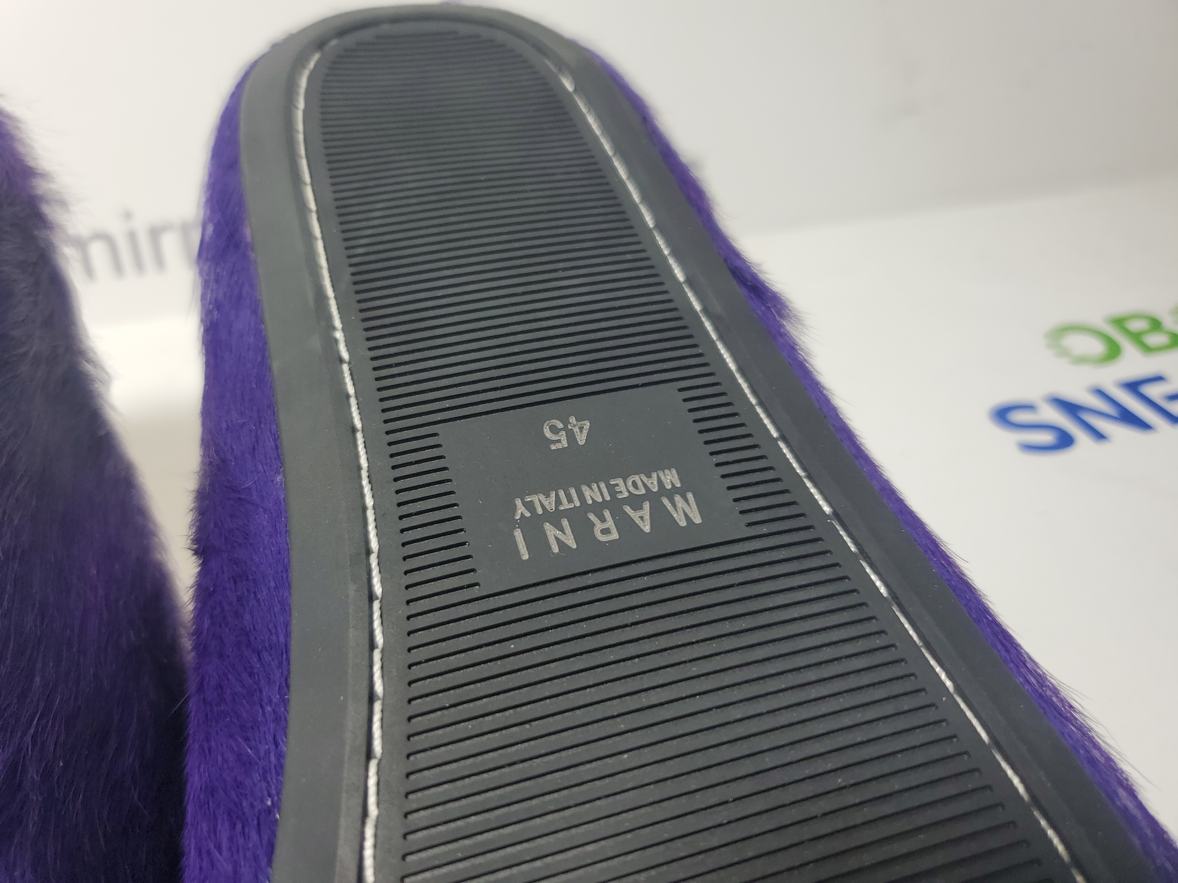 Marni Long-Hair Calfskin Fussbett Sabot Purple SBMR000600P623600C74 review Obosneaker 05