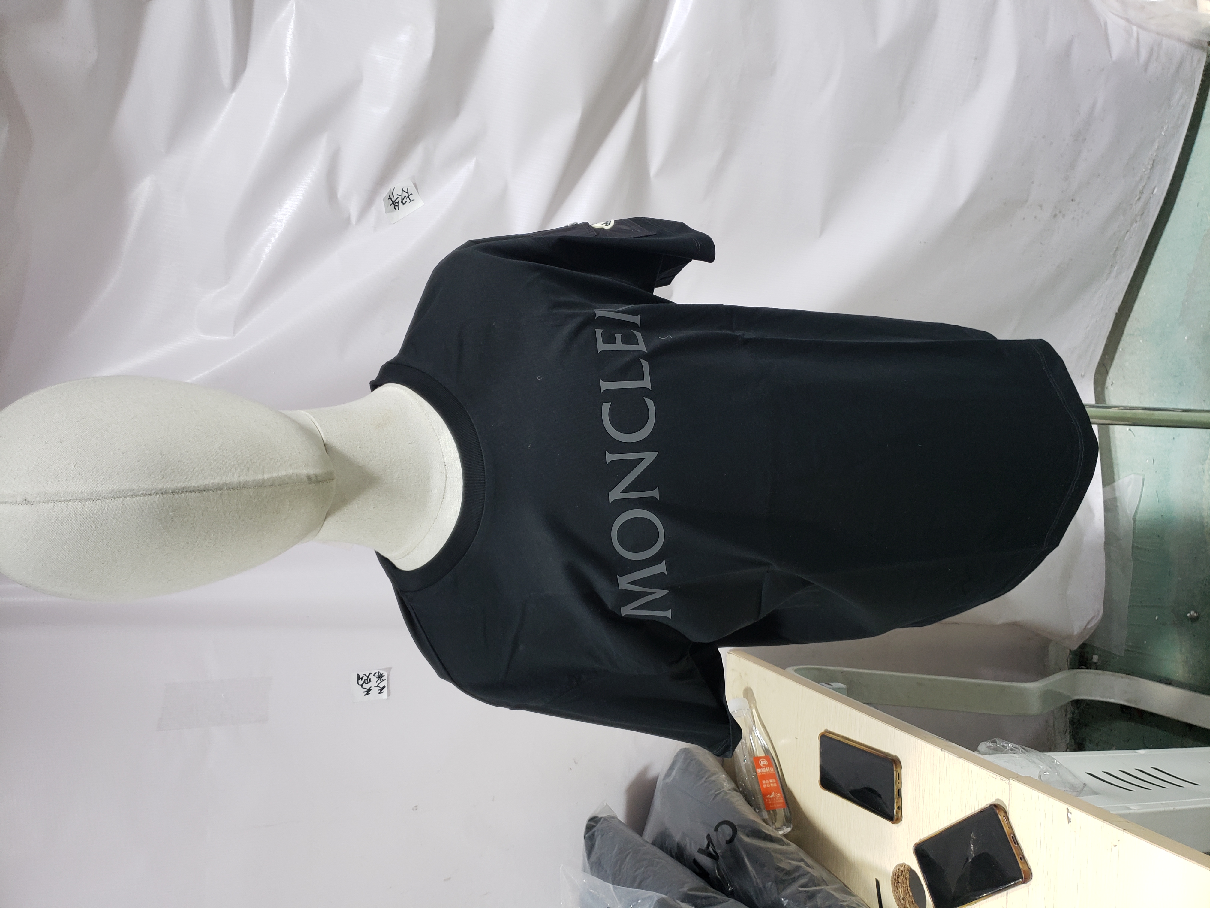 Moncler basic letter print short sleeve black review Obosneaker 00