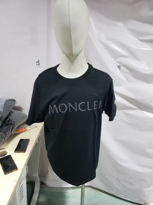 Moncler basic letter print short sleeve black review 