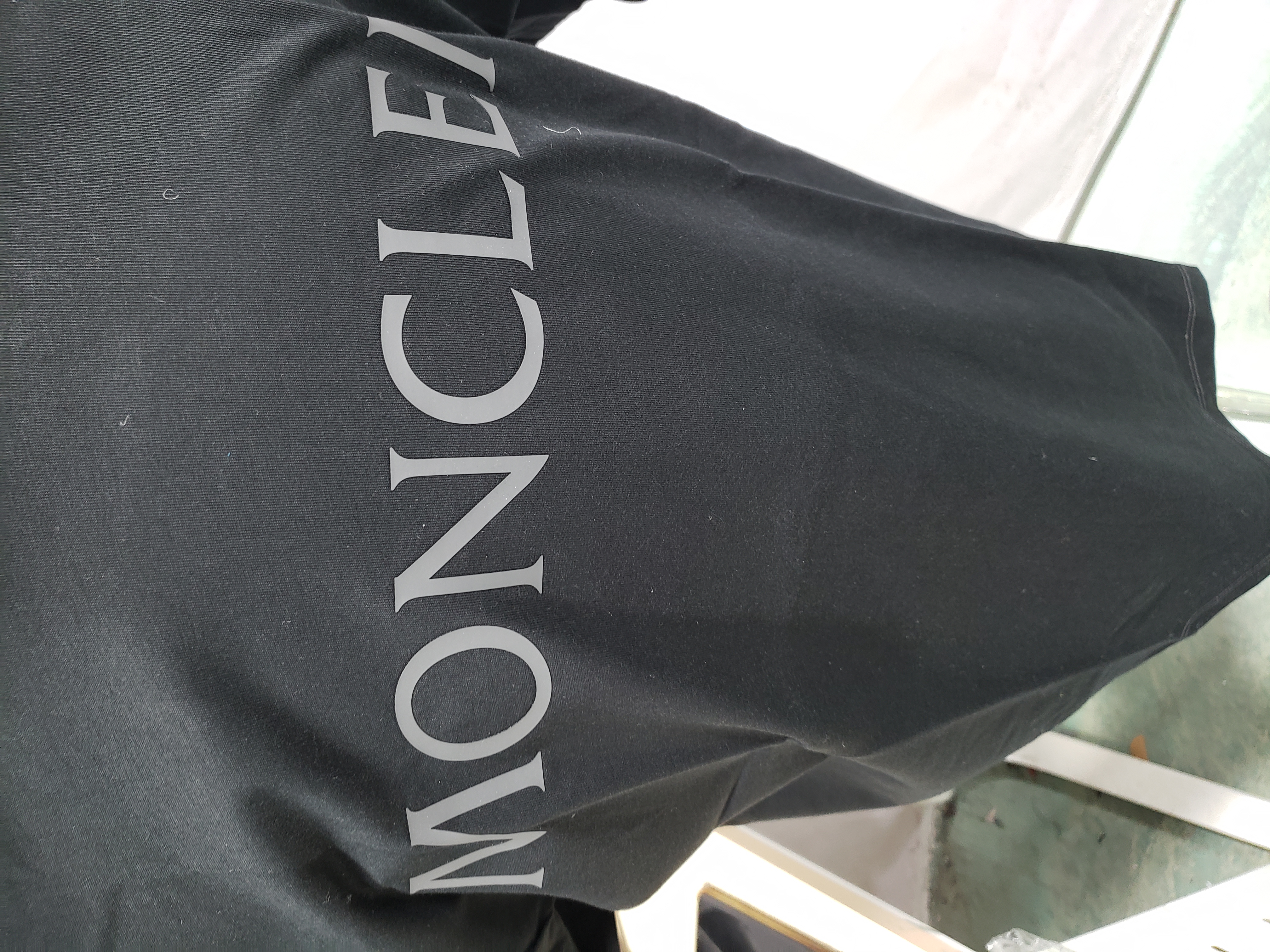 Moncler basic letter print short sleeve black review Obosneaker 02